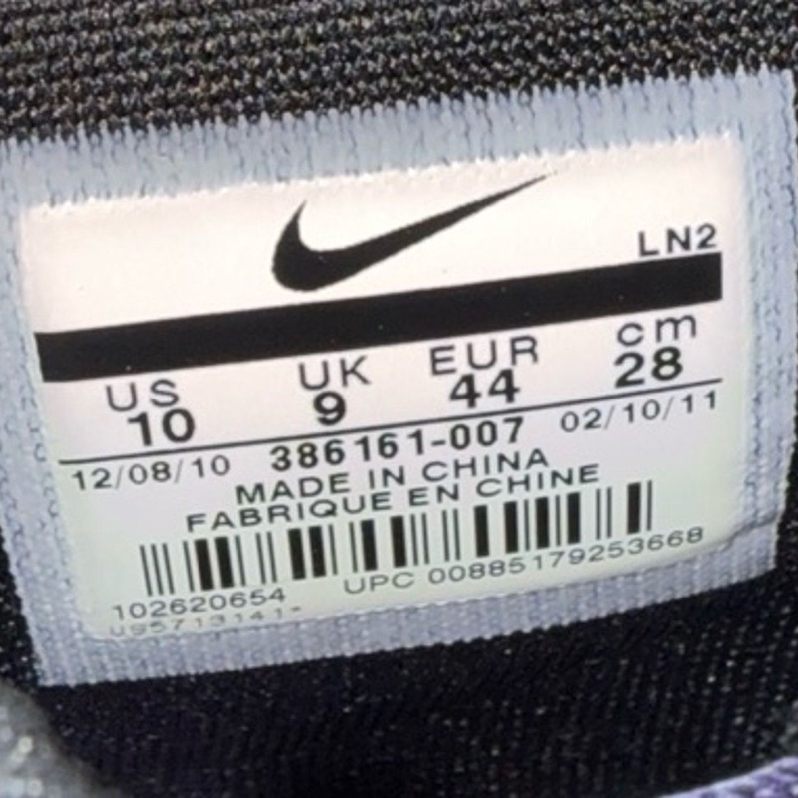 Nike 2011 Nike Air Force 1 High Premium LE Crackle Patent Black Size US 10 / EU 43 - 8 Thumbnail