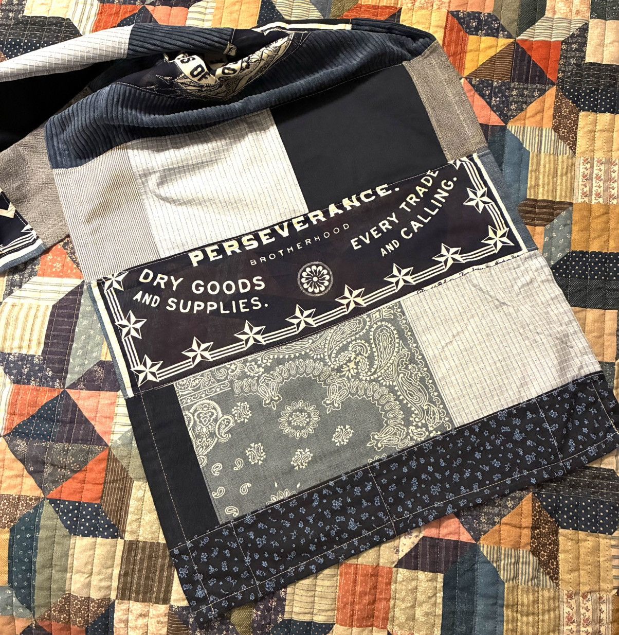 RRL Ralph Lauren CUSTOM RRL/ RL PATCHWORK SCARF (100% UPCYCLED RRL FABRICS) Size ONE SIZE - 5 Thumbnail