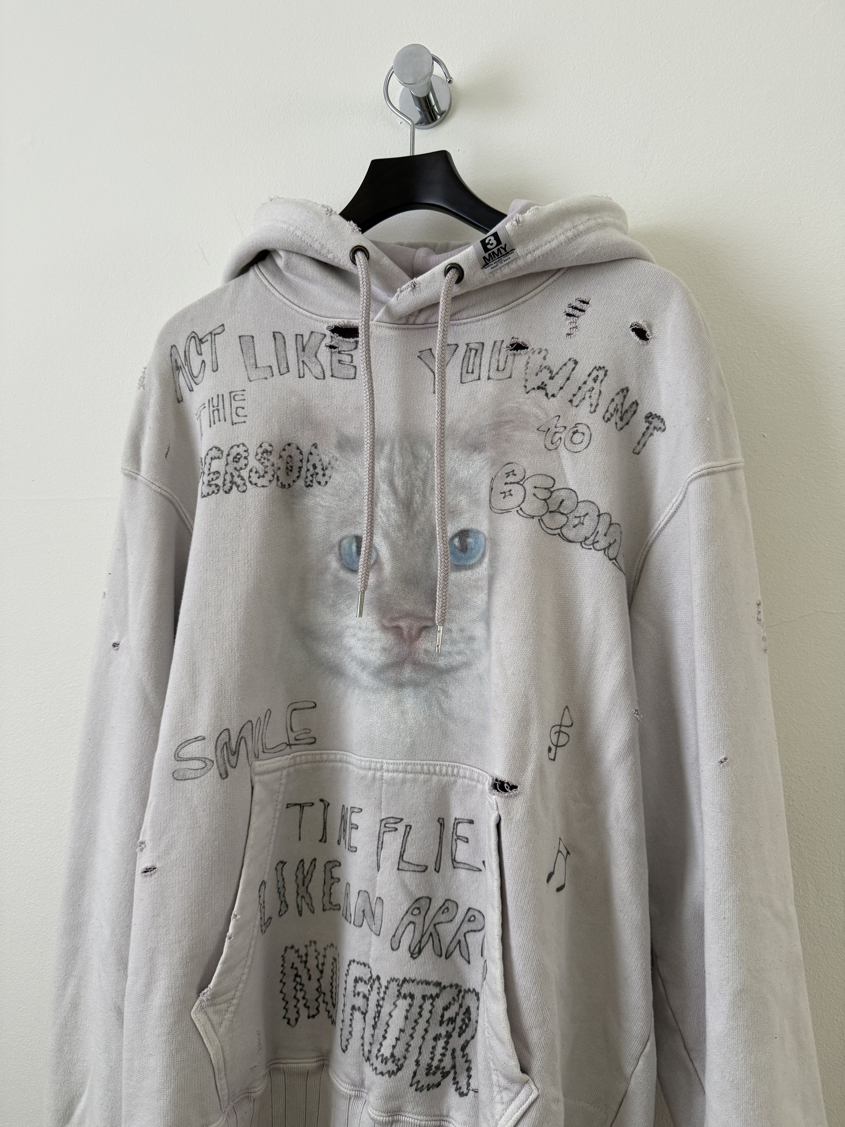 Maison MIHARA YASUHIRO Bleached Distressed Cat Hoodie Size US S / EU 44-46 / 1 - 4 Thumbnail