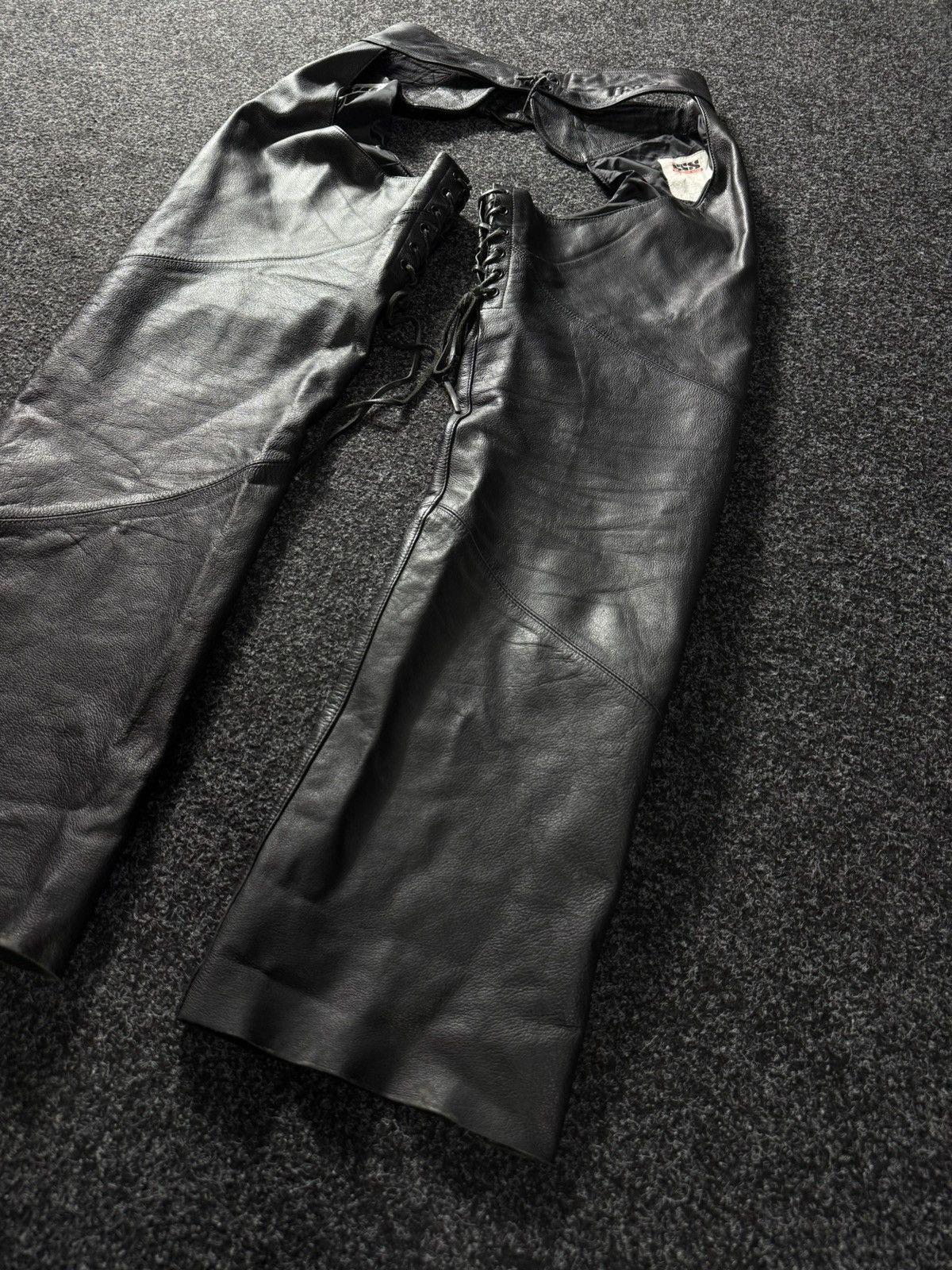 Leather Vintage 90s IXS 1990's Leather Moto Racing pants Chaps Size US 32 / EU 48 - 8 Thumbnail