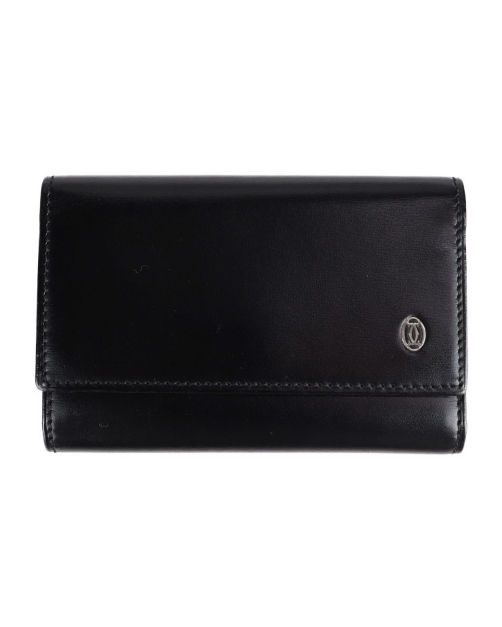 image of Black Leather Cartier Pasha Wallet, Women's