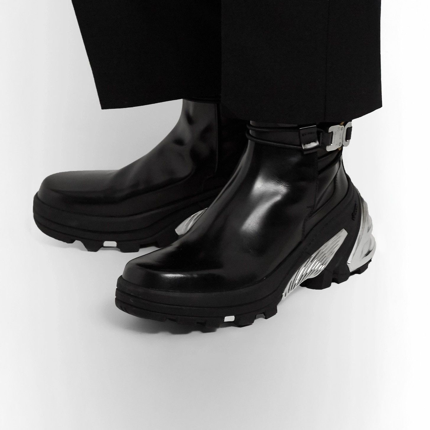 1017 ALYX 9SM 1017 ALYX 9SM Leather and Silver-Tone Chelsea Boots 'Black' Size US 11 / EU 44 - 10 Thumbnail