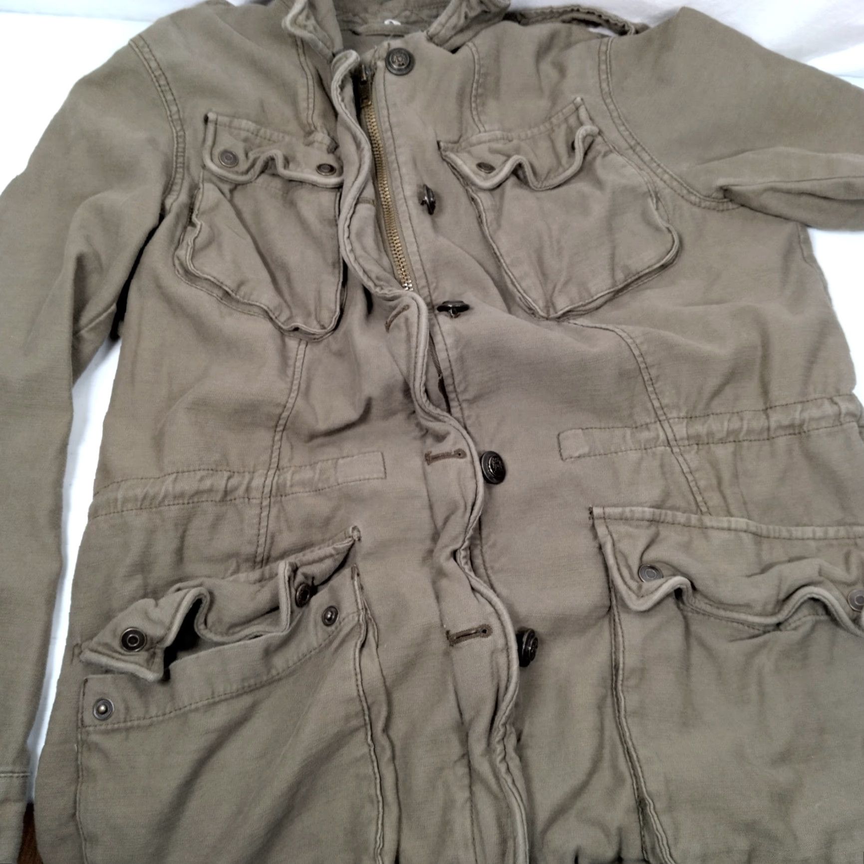 Free People VINTAGE Free People Military Jacket Women Medium Army Green Utility Coat Fall Spring Summer Winter Size M / US 6-8 / IT 42-44 - 7 Thumbnail