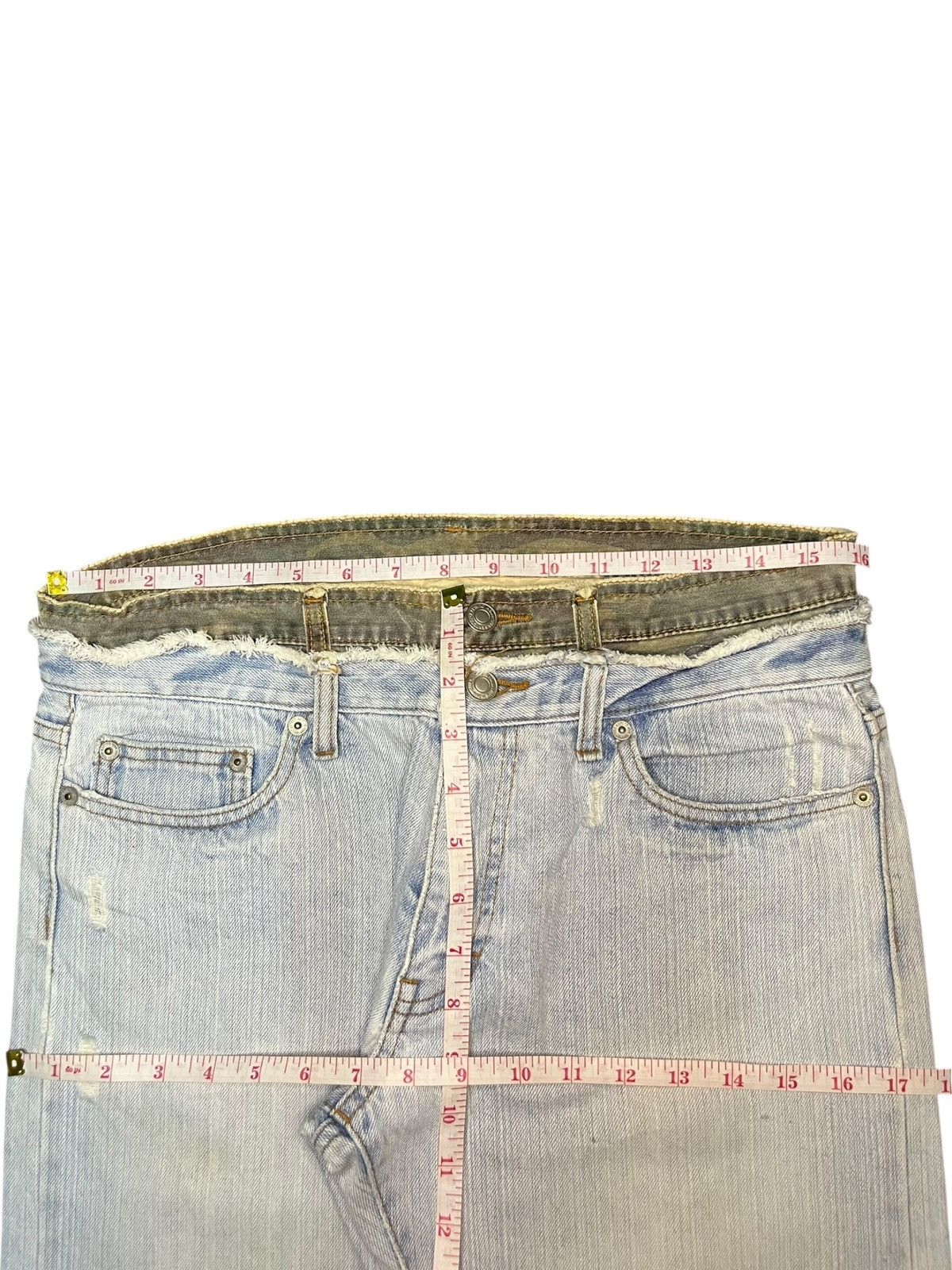 Ksubi Vintage Japanese Brand Double Waist Bleach Distress Jeans Size 32" / US 10 / IT 46 - 6 Thumbnail