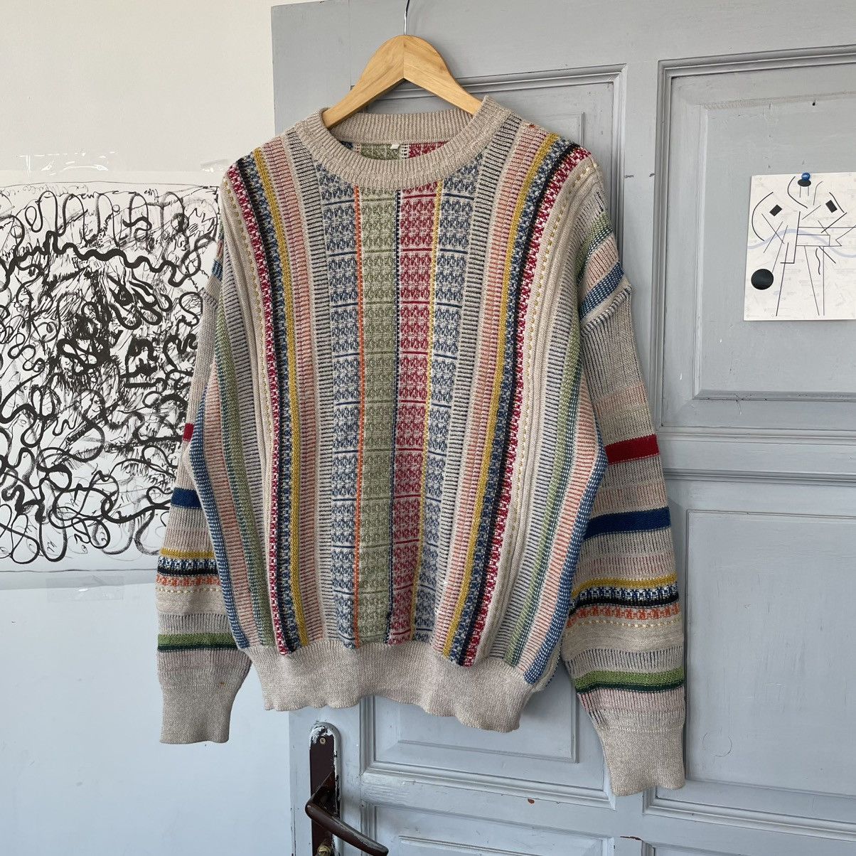 Designer × Vintage Vintage Coogi style Knit Sweater Avantgarde Y2k size M Size US L / EU 52-54 / 3 - 2 Thumbnail