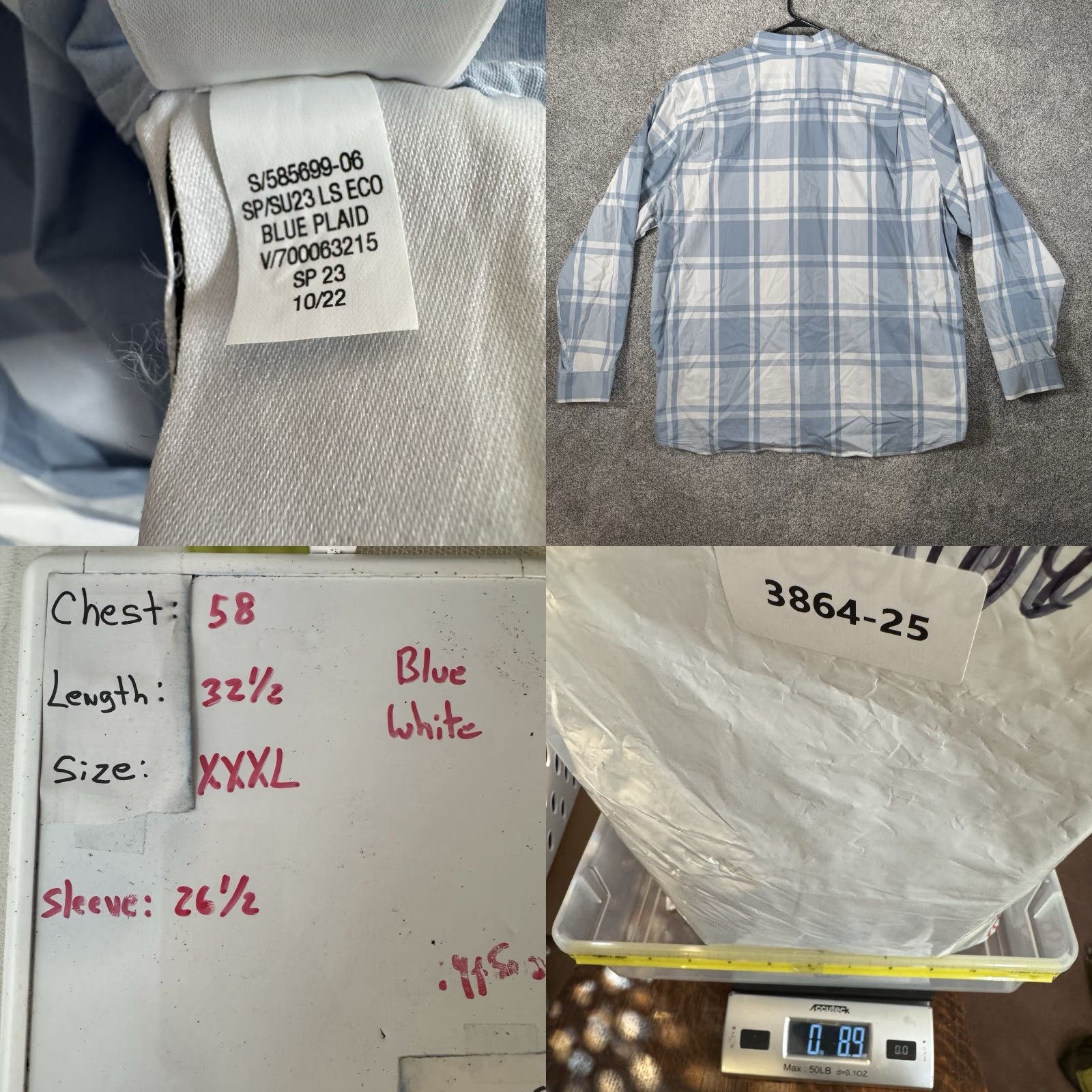 Gap GAP Shirt Plaid Coolmax XXL Button-Up Button-Down Collared Casual Business Preppy Classic Comfort Performance Men Regular Blues Size US XXL / EU 58 / 5 - 10 Thumbnail