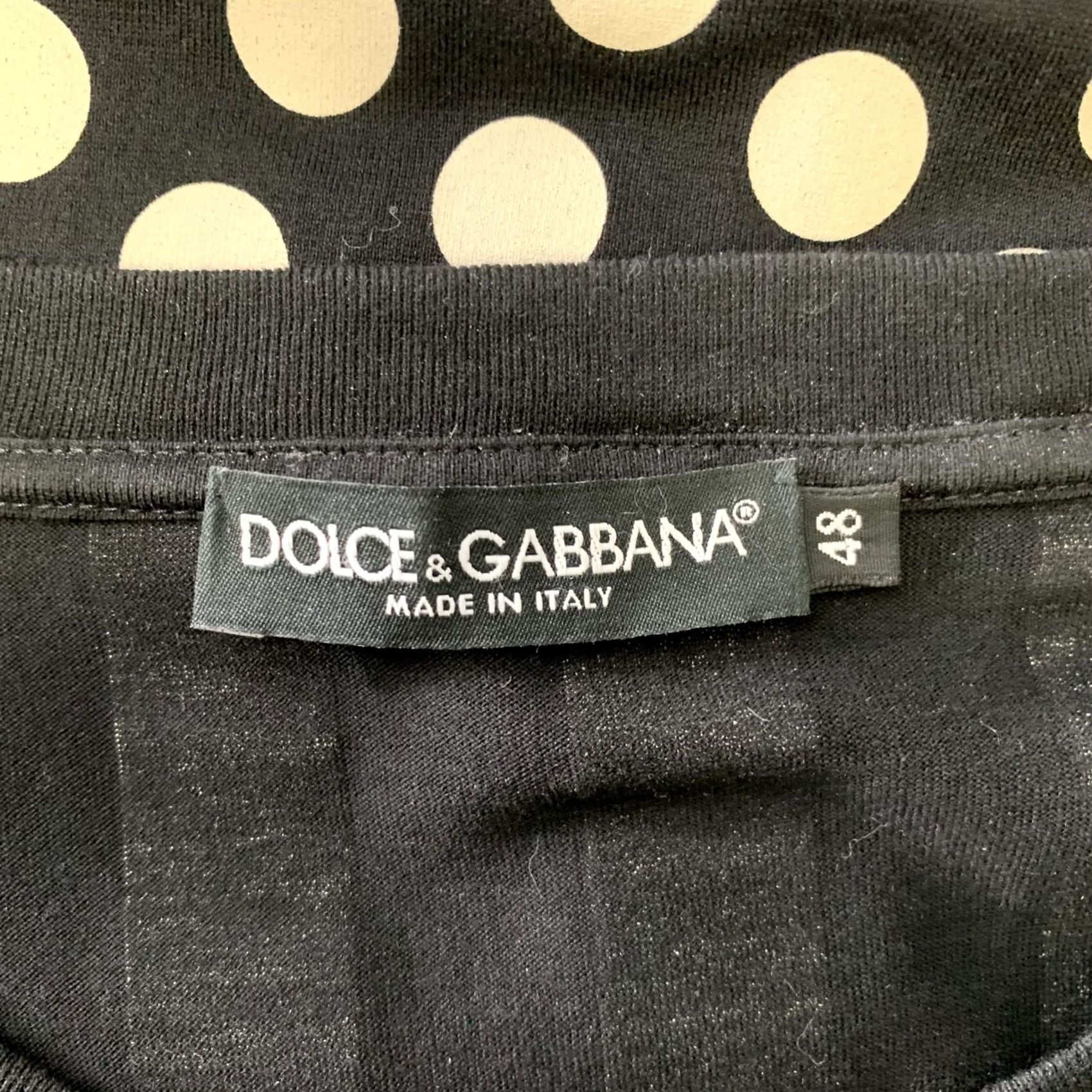 Dolce & Gabbana DOLCE & GABBANA Size 38 Black White Polka Dot Stripes Cotton Short Sleeve Shirt Size US S / EU 44-46 / 1 - 5 Thumbnail