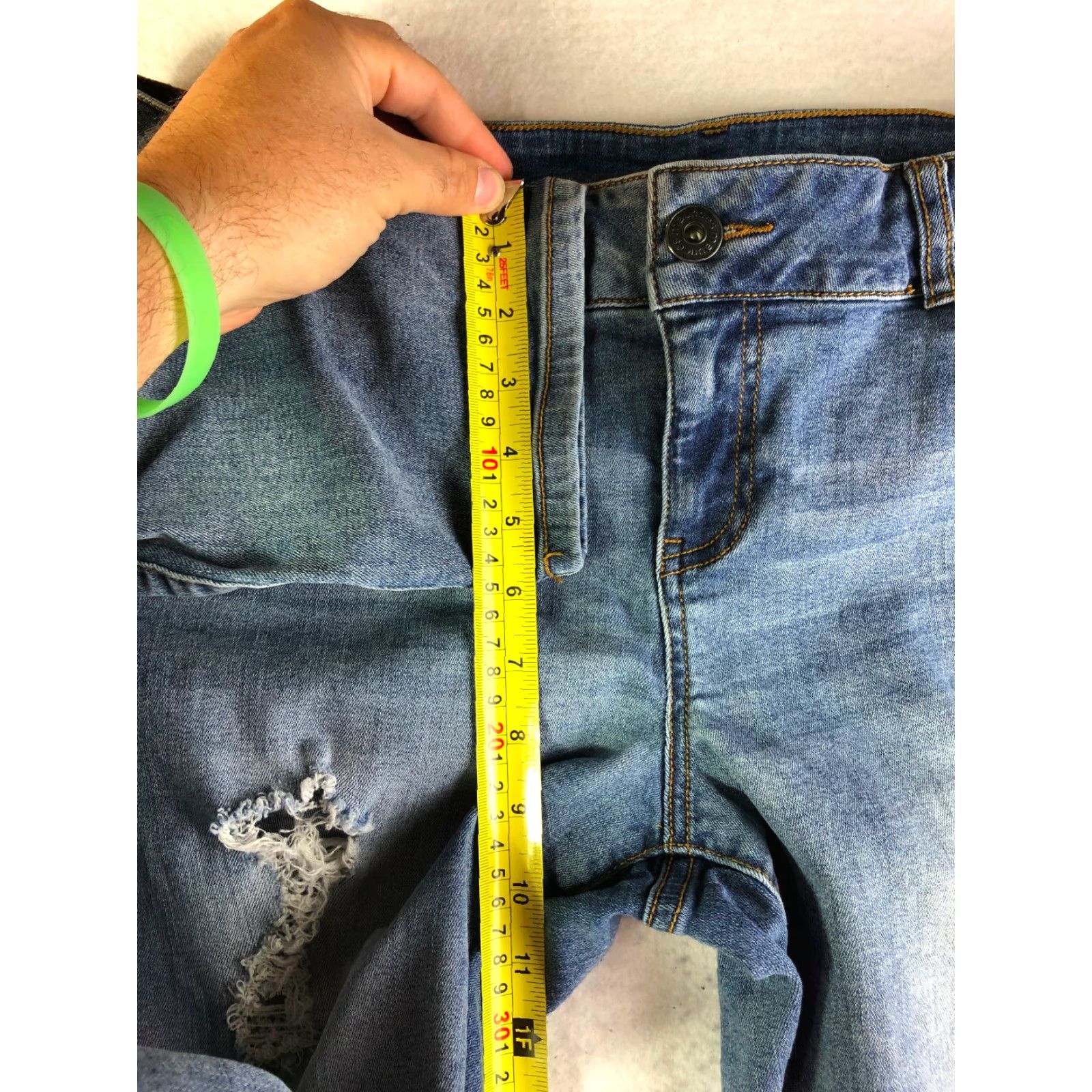 Vintage Maurices Distressed Straight Leg Jeans Womens Size XL-S 33x27 Blue Denim Regular Fit Vintage No Size 40" / US 18 - 7 Thumbnail