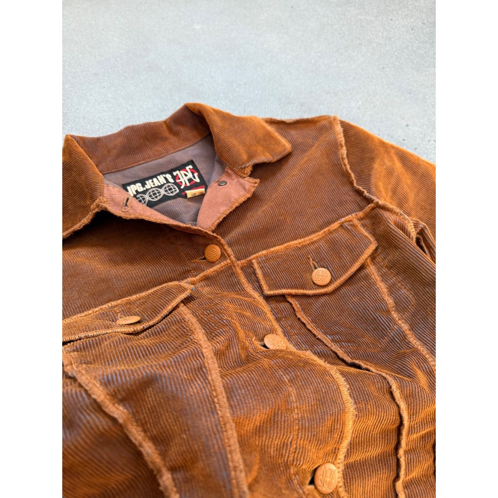 Jean Paul Gaultier Vintage Jean Paul Gaultier Rust Corduroy Blue Brown Jacket S Size S / US 4 / IT 40 - 14 Thumbnail