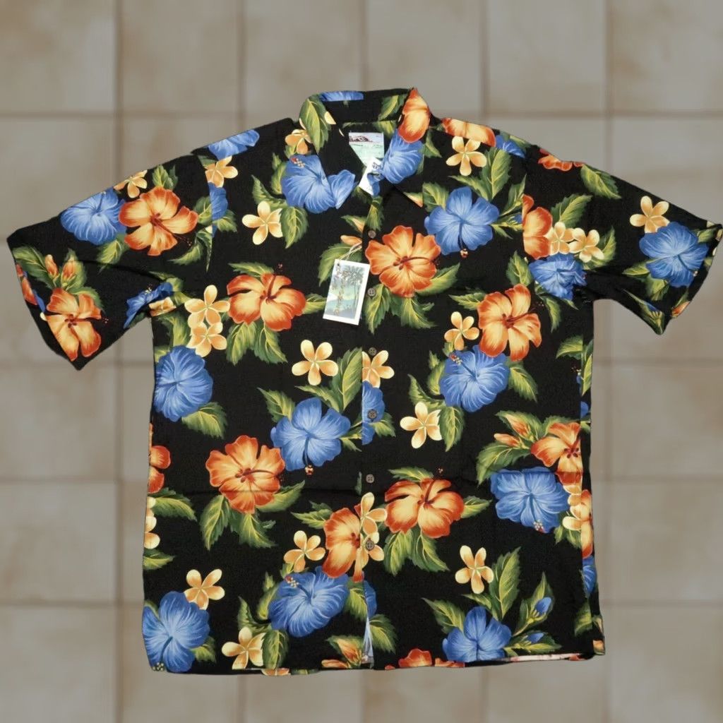 Reyn Spooner Reyn Spooner Shirt Mens Large Black Hibiscus Floral Rayon Short Sleeve NWT Size US L / EU 52-54 / 3 - 1 Thumbnail