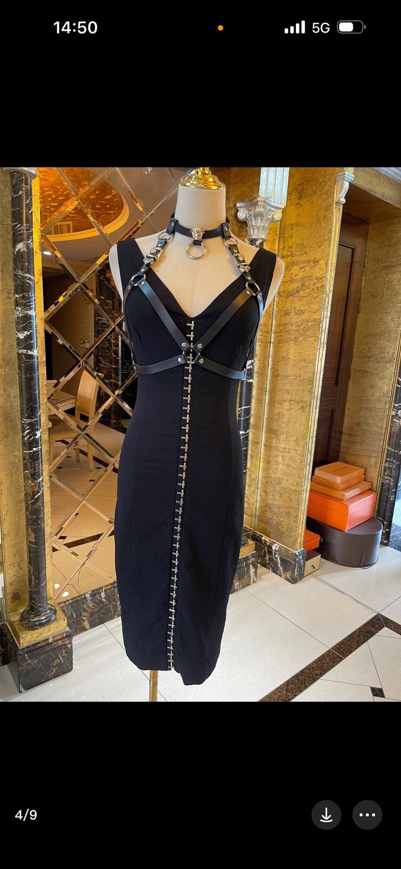 Versace Versace Metallic logo studded haute couture dress Size M / US 6-8 / IT 42-44 - 4 Thumbnail