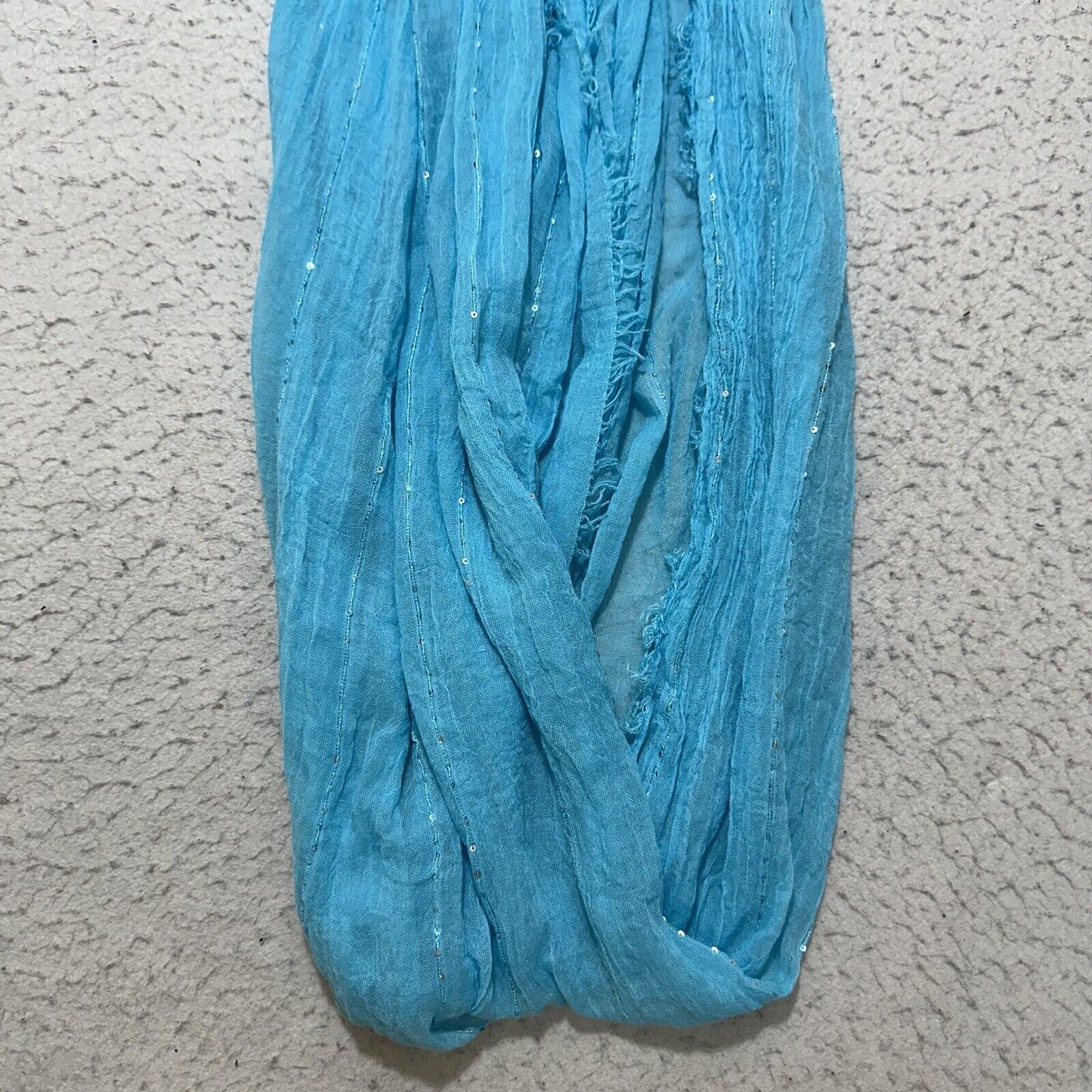Merona Merona Infinity Scarf Blue Sequin Wrap Lightweight Size ONE SIZE - 8 Thumbnail