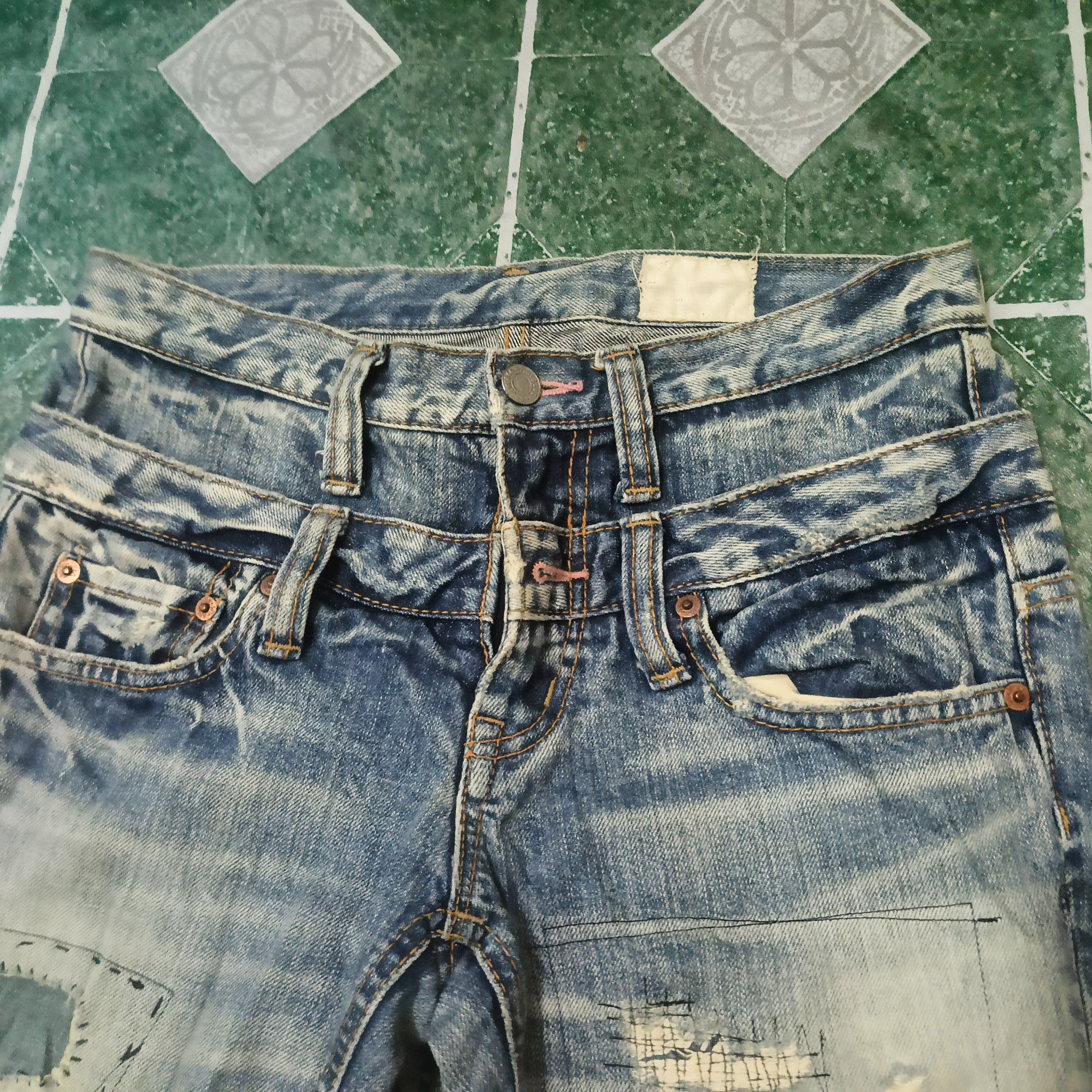 Ends Repair Rare Antgauge distressed denim patchwork design double waist Size US 28 / EU 44 - 9 Thumbnail