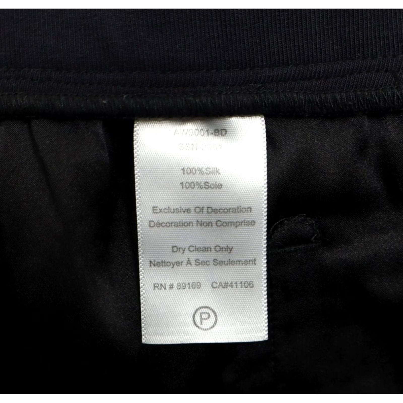 Vintage ATM Women's Silk Joggers Black L - Satin Pleated, Elastic Waist, Pockets, 28" Inseam, Tapered Leg, 100% Silk, Dry Clean Only, Vintage: No Size 36" / US 14 / IT 50 - 7 Thumbnail