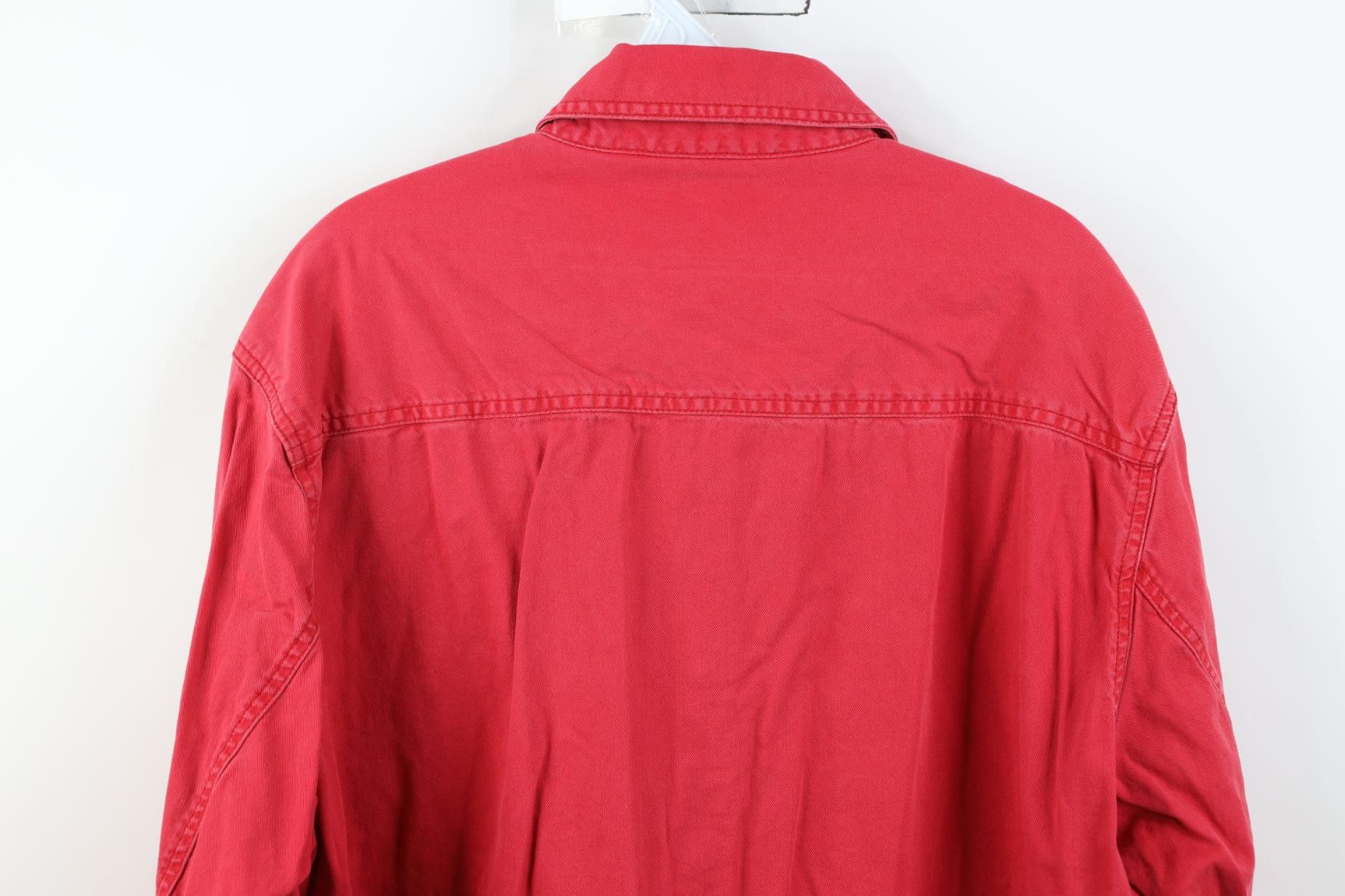 Levi's Vintage 90s Levis Baggy Denim Jean Button Shirt Red Cotton Size US L / EU 52-54 / 3 - 16 Thumbnail