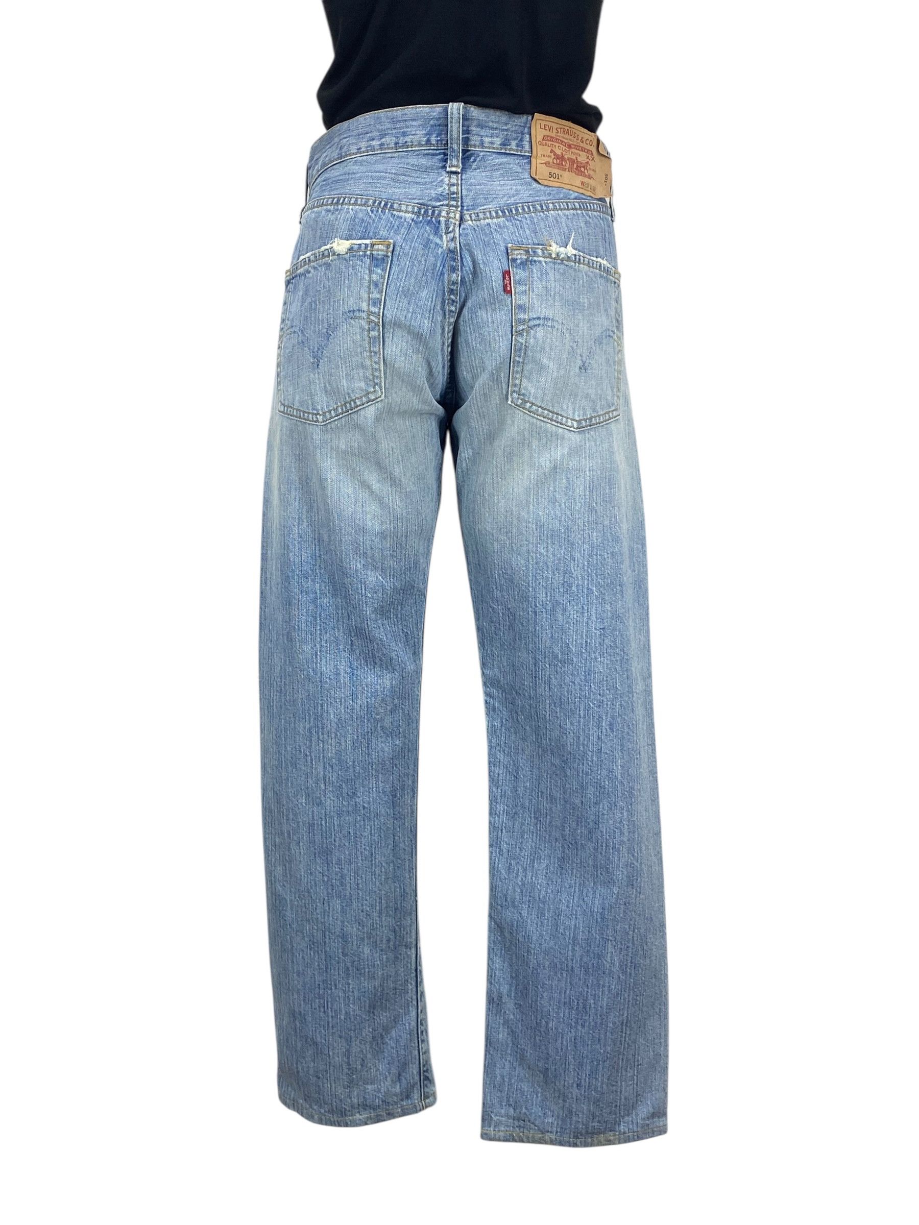 Levi's Levi's 501 Jeans Light Wash Tapered Leg Dirty Blue Jeans Size US 28 / EU 44 - 1 Thumbnail