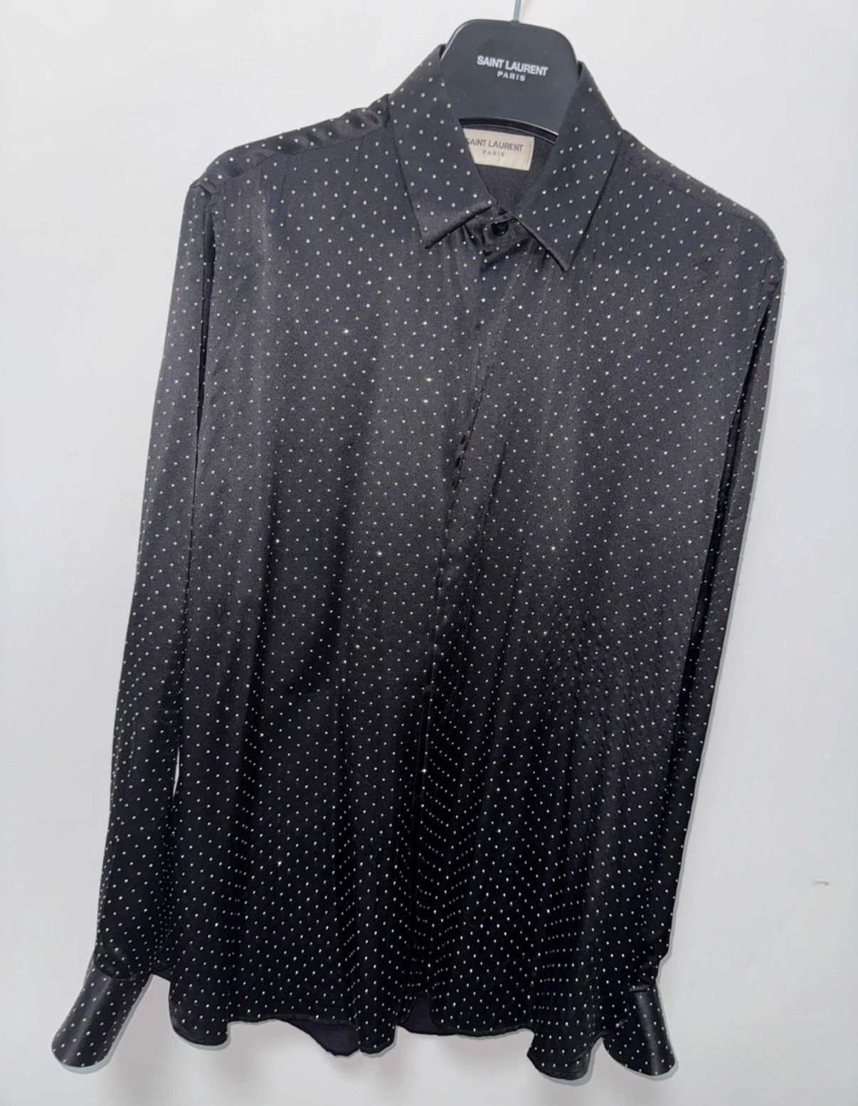 Saint Laurent Paris Saint Laurent 20SS Full-Studded Silk "Black Knight" Shirt Size US M / EU 48-50 / 2 - 3 Thumbnail