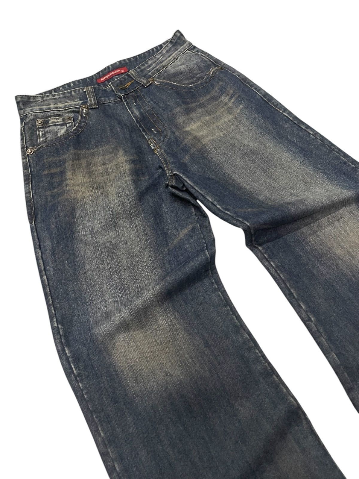 Hysteric Glamour × Japanese Brand × Valentino Rudolph Valentino Japan Mud Wash Baggy Loose Jeans Size US 32 / EU 48 - 5 Thumbnail