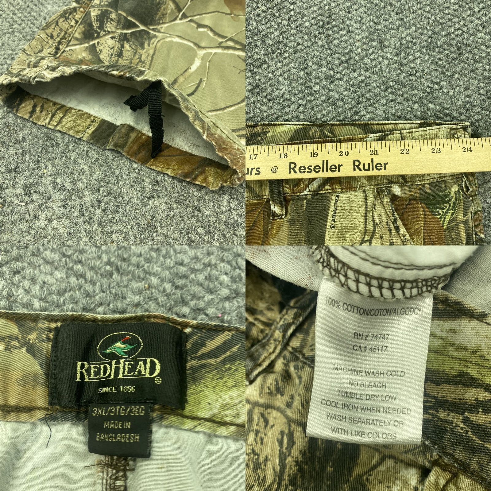 Realtree RedHead Pants Mens 3XL Camouflage Realtree Camo Cargo Hunting Fall Foliage Brown Size US 39 - 8 Thumbnail
