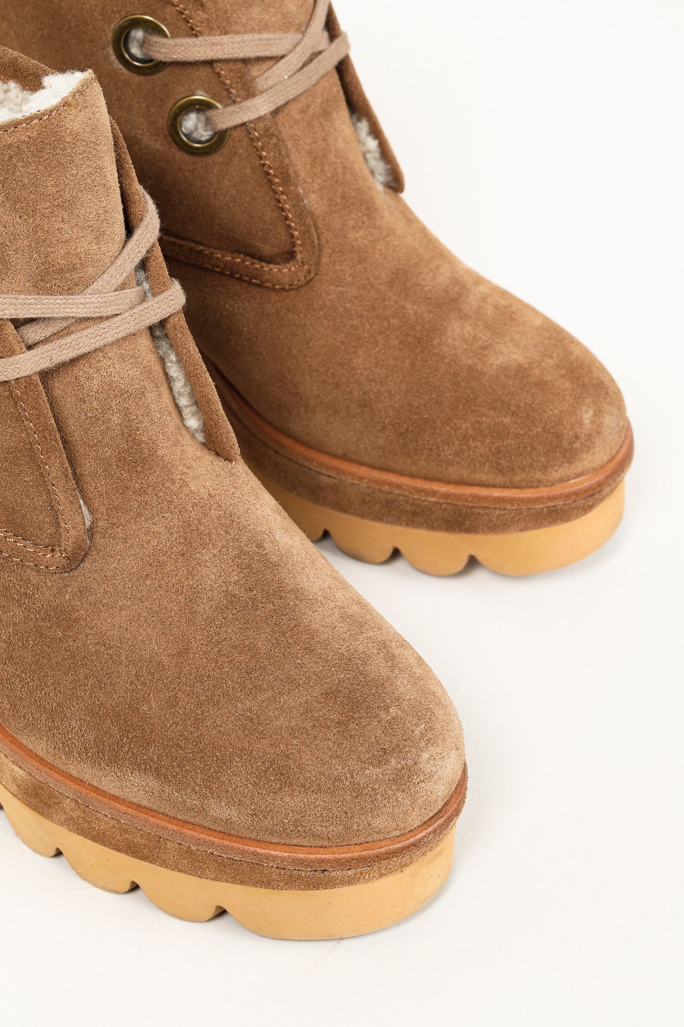 See by Chloe See by Chloe Ethel Shearling-Lined Suede Wedge Booties Size US 8.5 / IT 38.5 - 9 Thumbnail