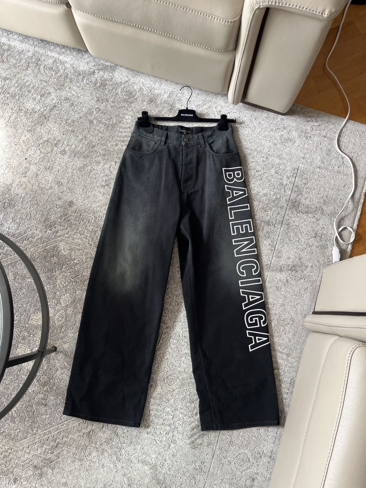 image of Balenciaga Black Outline Jeans, Men's (Size 30)