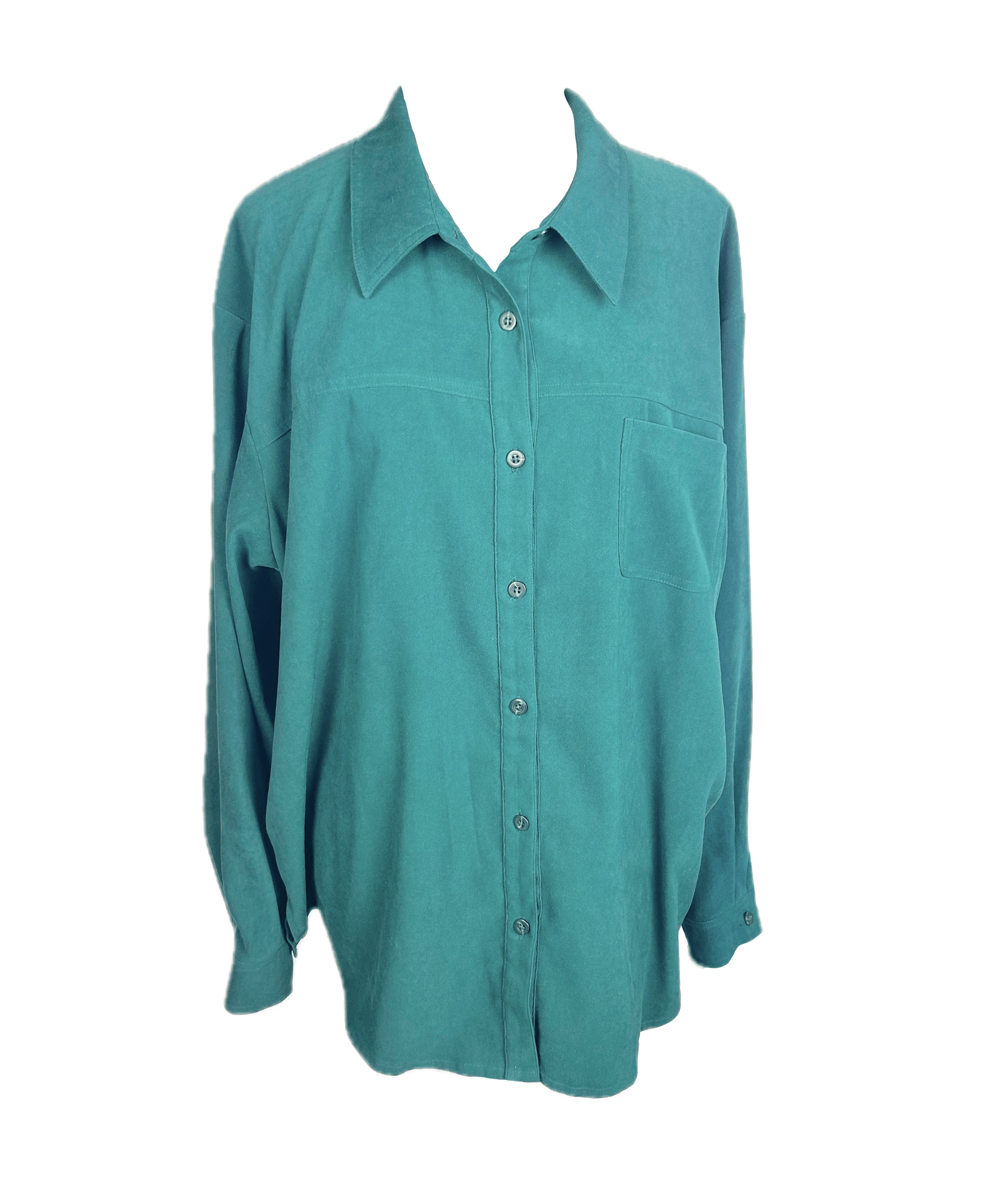 Vintage 1990's Forest Green Button Down Shirt Size ONE SIZE - 1 Thumbnail