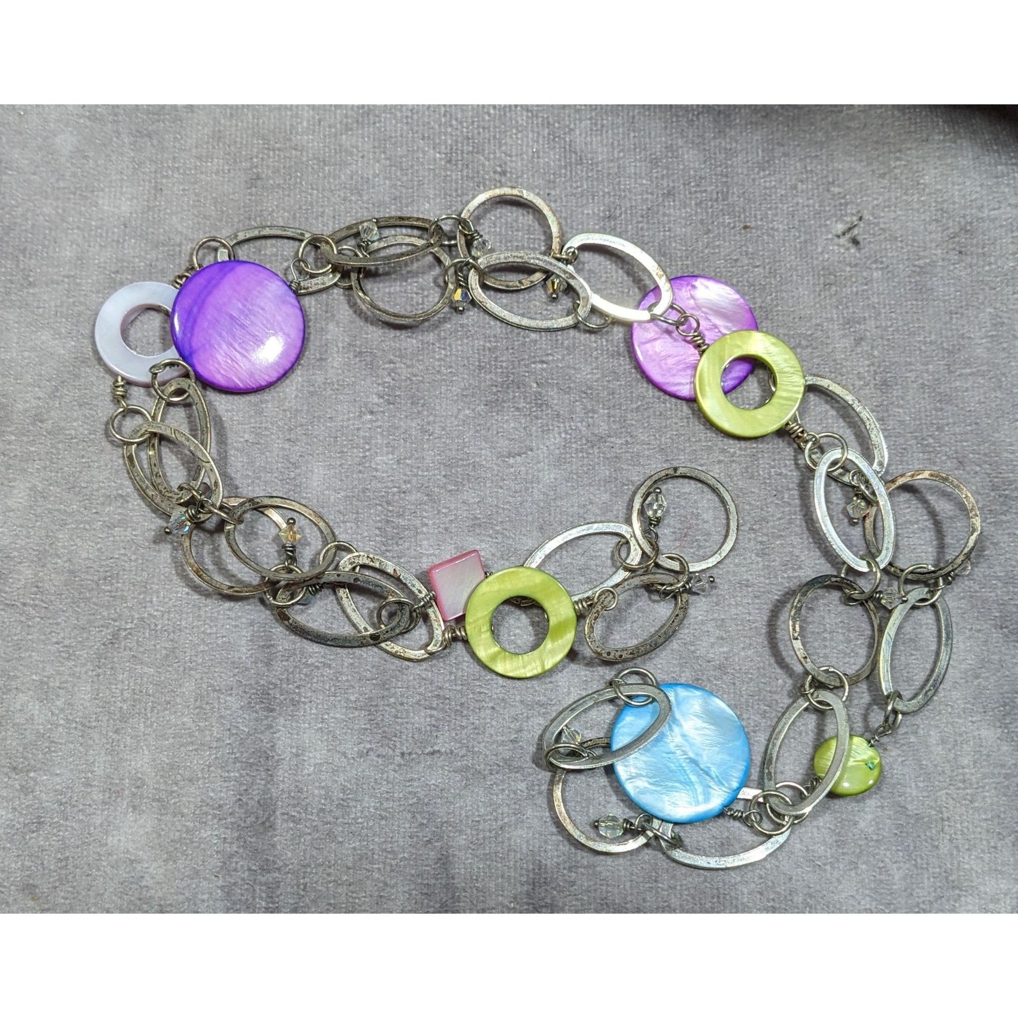 Other Retro Open Link Rainbow Shell Geometric Accent Necklace Size ONE SIZE - 8 Thumbnail