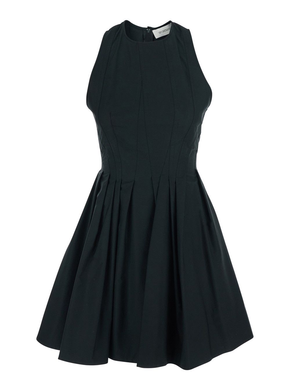 Sportmax Dress 'SPXARA' Black with V-neck and Long Sleeves in Cotton for Women Size M / US 6-8 / IT 42-44 - 1 Thumbnail