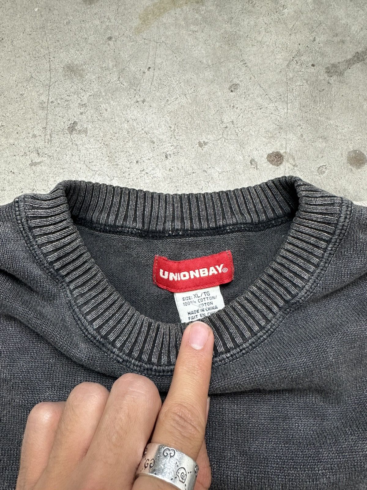 UNIONBAY vintage grey cable knit sweater Unionbay Y2K sweatshirt Size US L / EU 52-54 / 3 - 3 Thumbnail