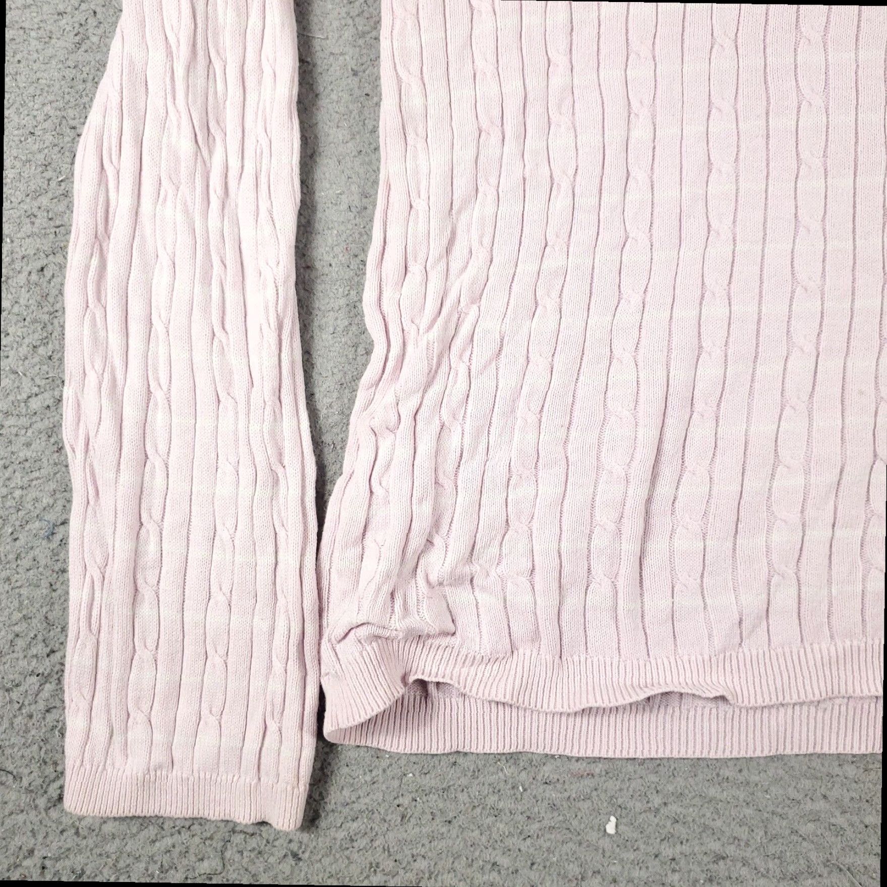 Tommy Hilfiger Tommy Hilfiger Pink Crew Neck Cable Knit Pullover Sweater Womens Large Size L / US 10 / IT 46 - 3 Thumbnail