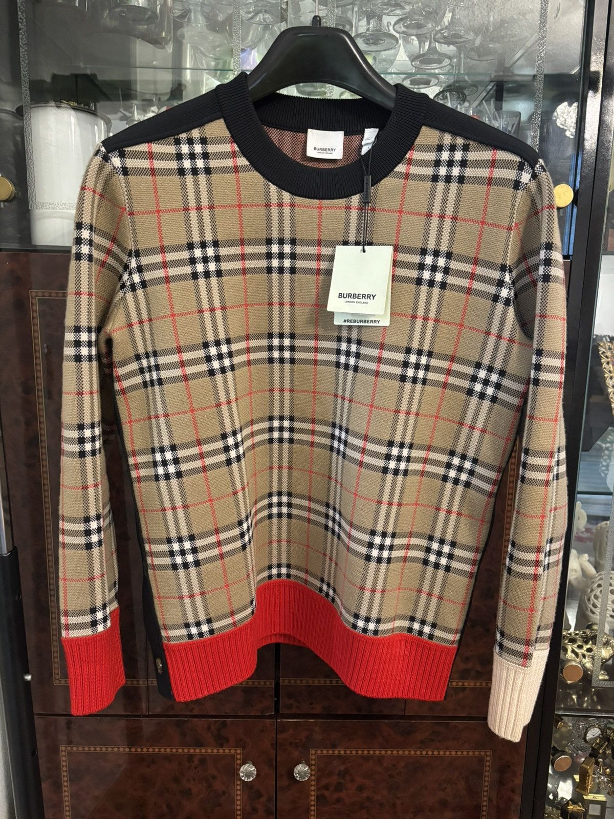 Burberry Burberry Nova Check Jacquard Sweater Authentic New Size L Size US L / EU 52-54 / 3 - 1 Thumbnail