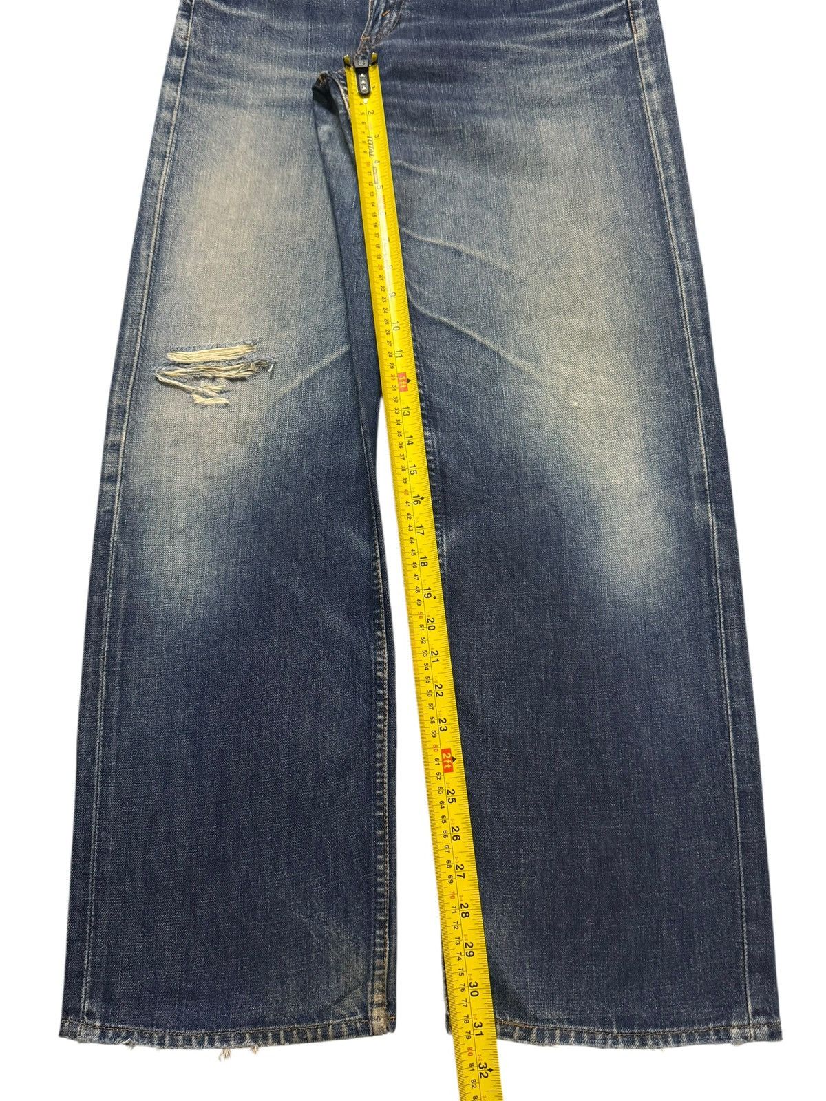 Levi's Vintage 80s Levis 503 Blue Faded Wash Distressed Wide Leg Size US 30 / EU 46 - 10 Thumbnail