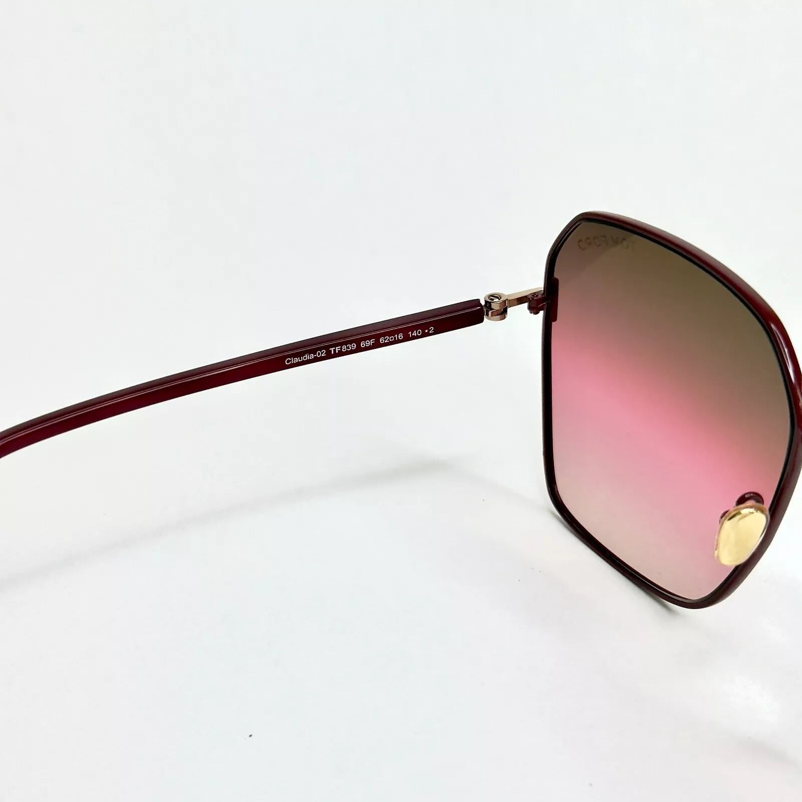 Tom Ford TOM FORD CLAUDIA 02 TF0839 69F Red Pink Sunglasses 839 Size ONE SIZE - 2 Thumbnail