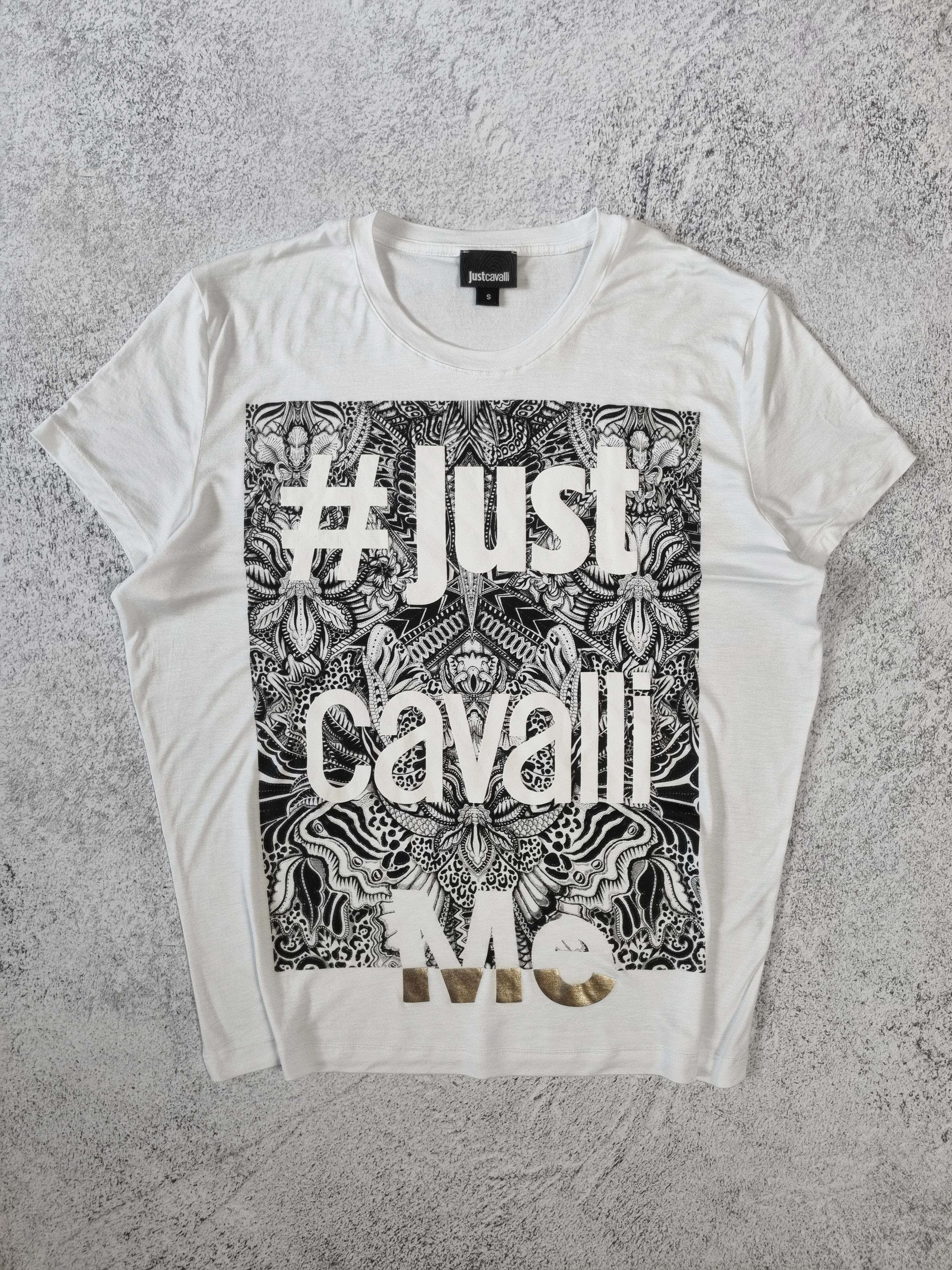 Just Cavalli × Roberto Cavalli × Vintage Just Cavalli Abstract Logo T-Shirt Size S / US 4 / IT 40 - 1 Thumbnail