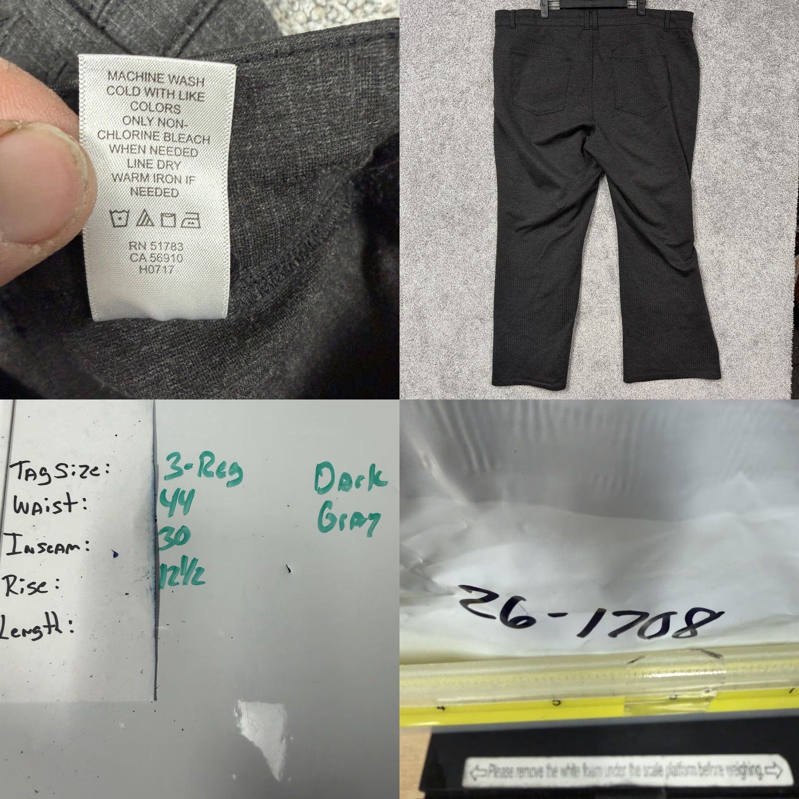Vintage Maurices Dress Pants Womens 3-REG Dark Gray Knit Stretch Pull On High Waist Straight Pockets Casual Office 44in 30in Size 26" / US 2 / IT 38 - 8 Thumbnail