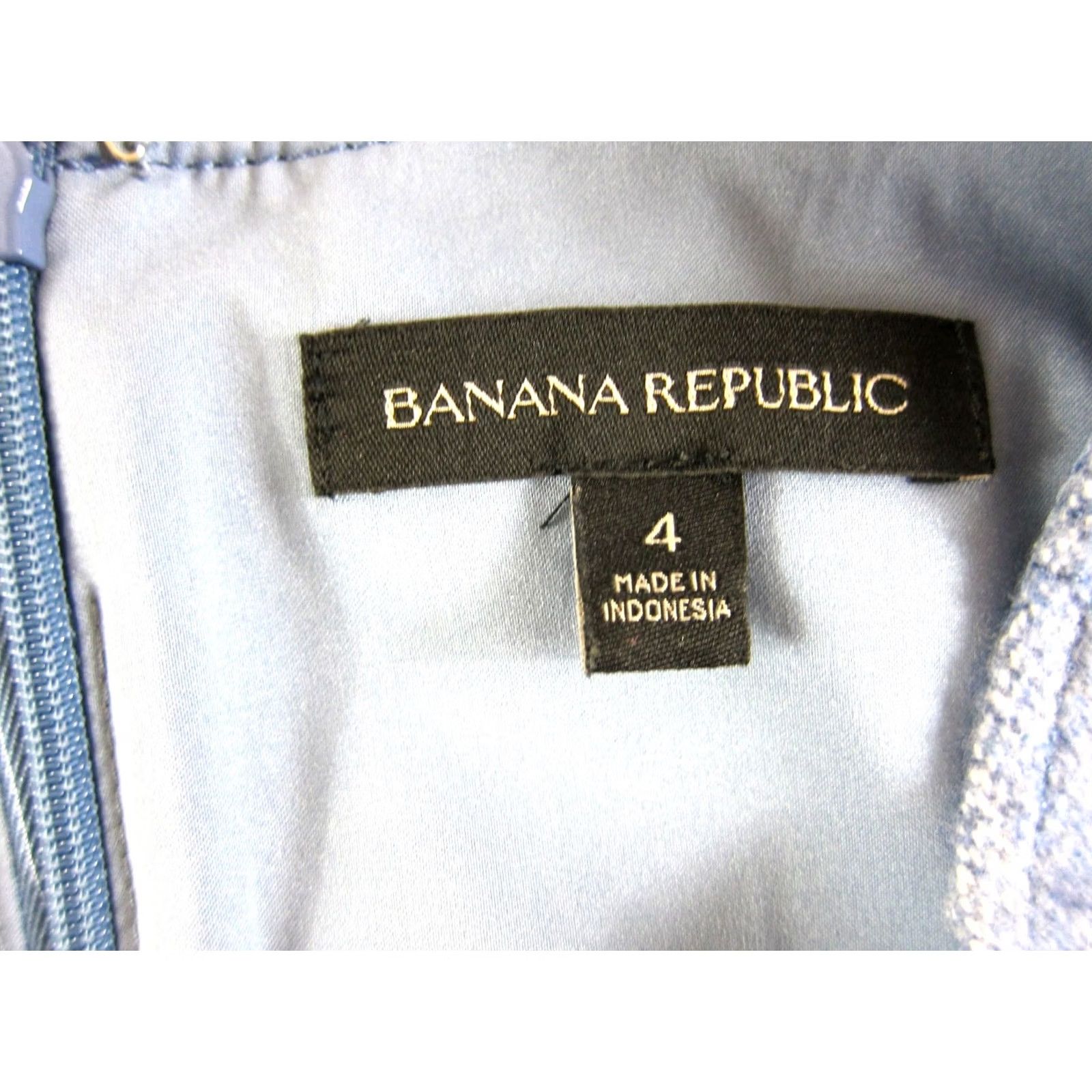 Banana Republic Banana Republic Dress Woman Size 4 Blue Wool Blend Lined Short Sleeve Sheath Dress Size 27" / US 4 / IT 40 - 3 Thumbnail