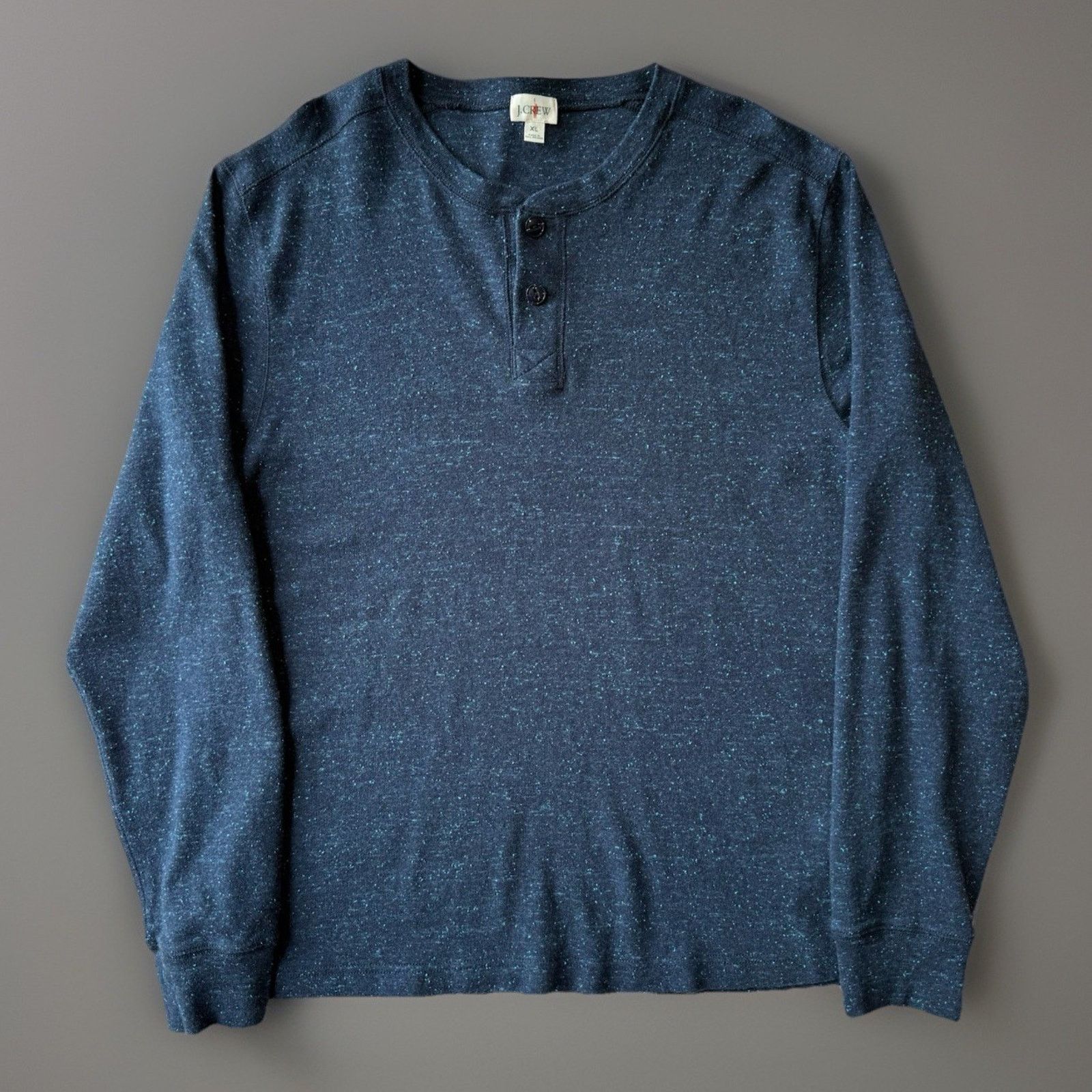 J.Crew J Crew Oarsman Henley Shirt XL Blue Long Sleeve Cotton Size US XL / EU 56 / 4 - 1 Thumbnail