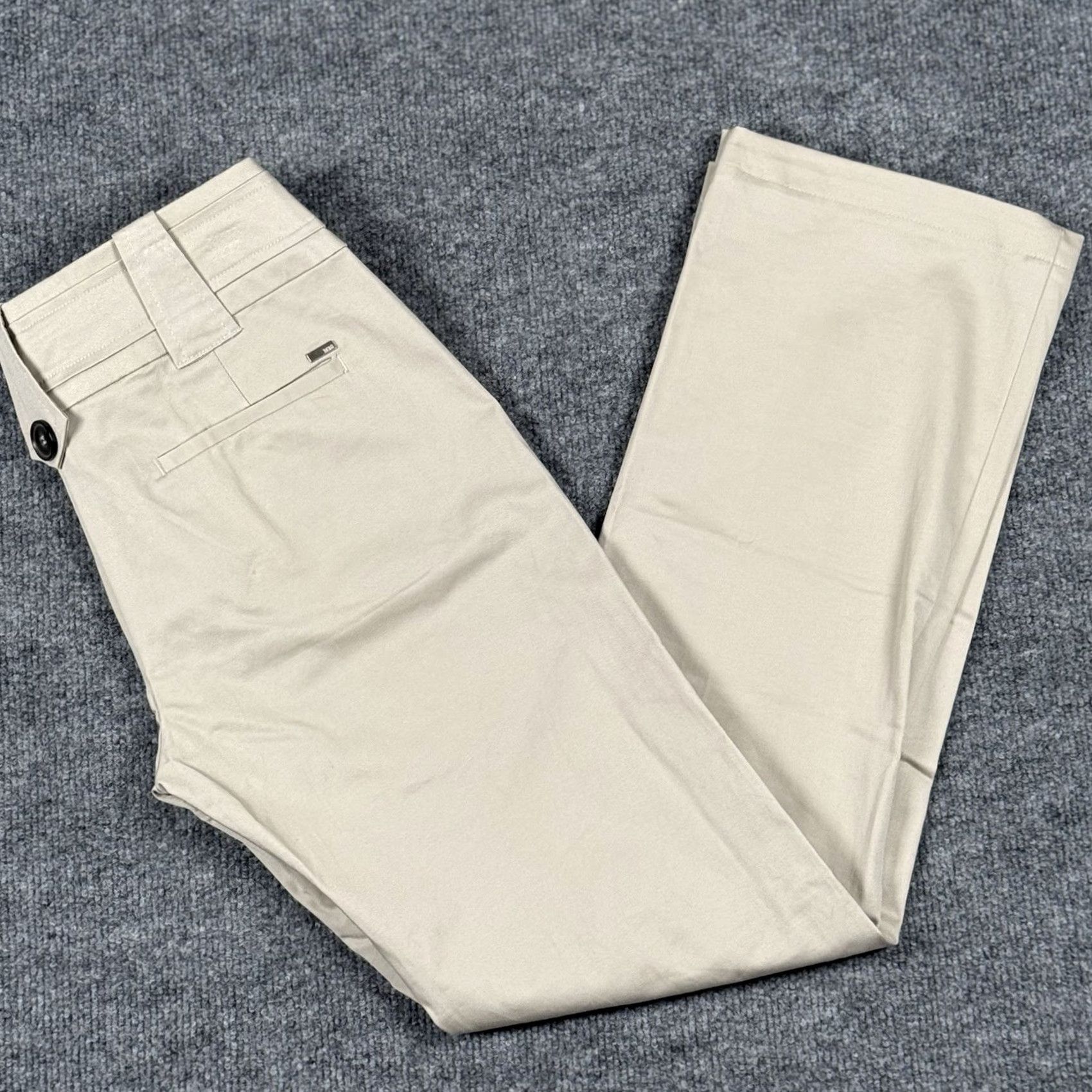 Mango Mango Chino Pants Beige 4 Regular 30x29 Stretch Twill Straight Pockets Logo Women Vintage No Size 27" / US 4 / IT 40 - 2 Thumbnail