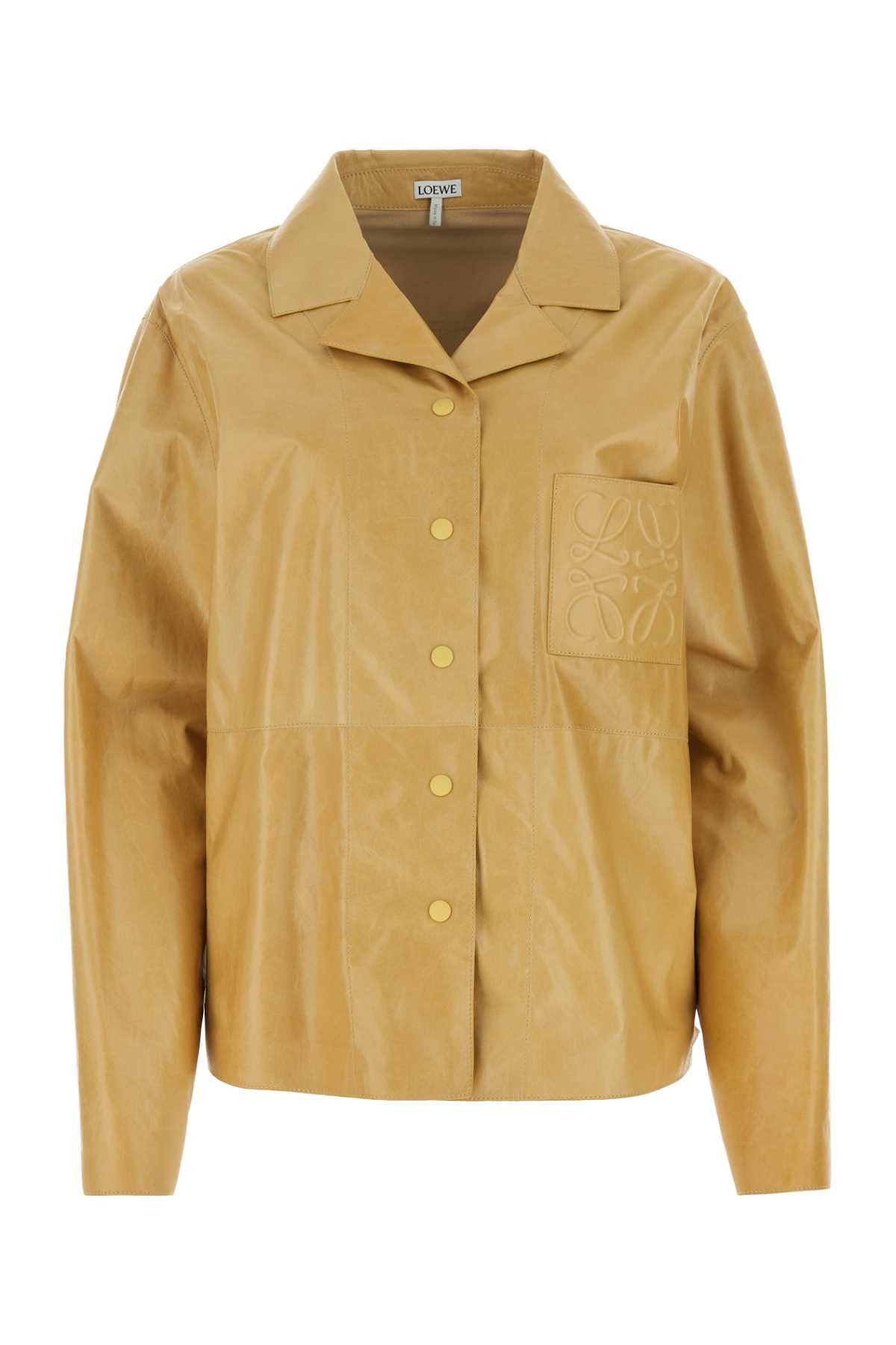 image of Loewe Beige Leather Shirt in Beige O Tan, Women's (Size XS)