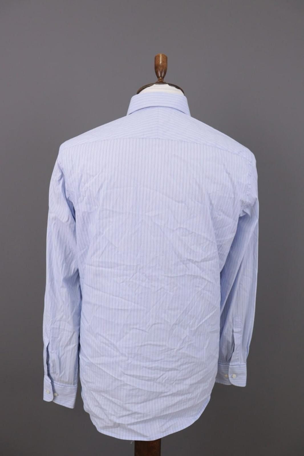 Designer Hackett London Classic Fit Pinstripe Blue Shirt Size 39 Size US M / EU 48-50 / 2 - 11 Thumbnail