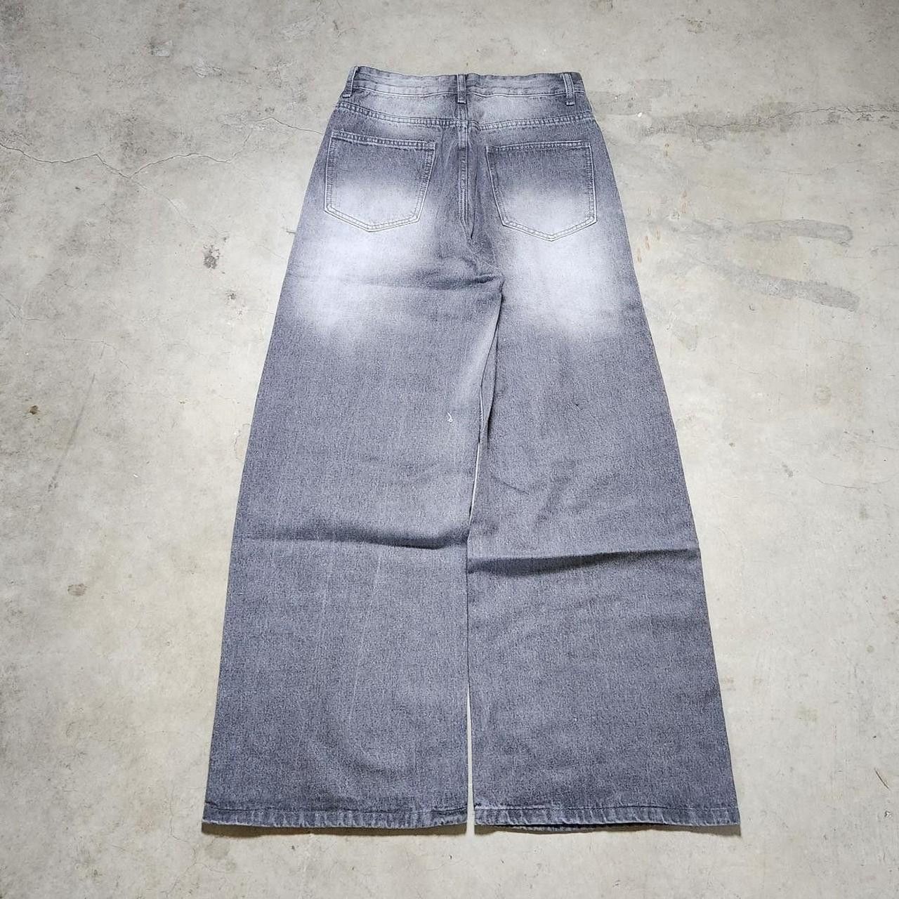 Japanese Brand Grey distressed ripped faded baggy jeans Size US 32 / EU 48 - 3 Thumbnail