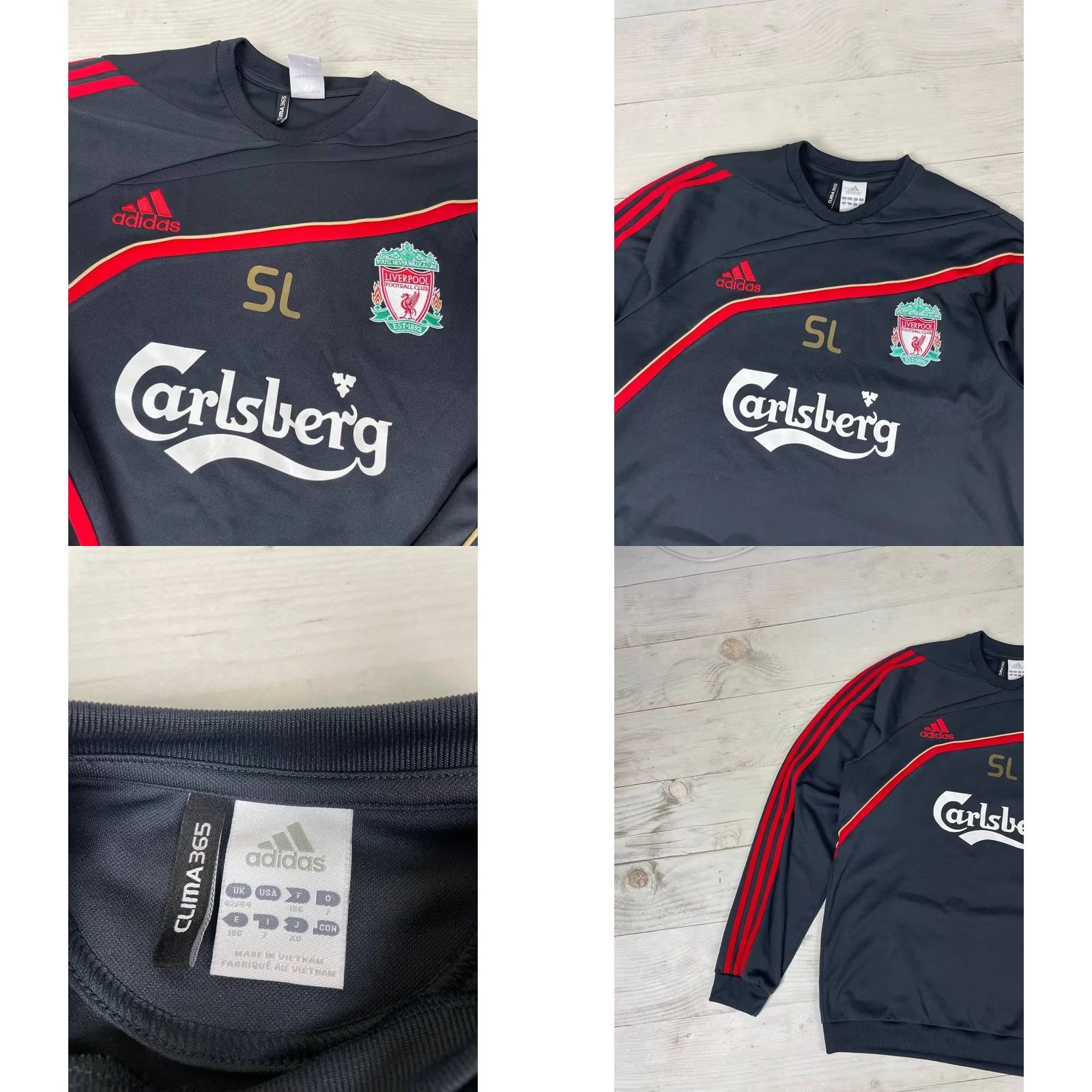 Adidas VINTAGE Adidas Liverpool Tracksuit Jacket Pants Men Size L Black Adidas Tracksuit Men L Black Football 2009 2010 Size 42R - 8 Thumbnail