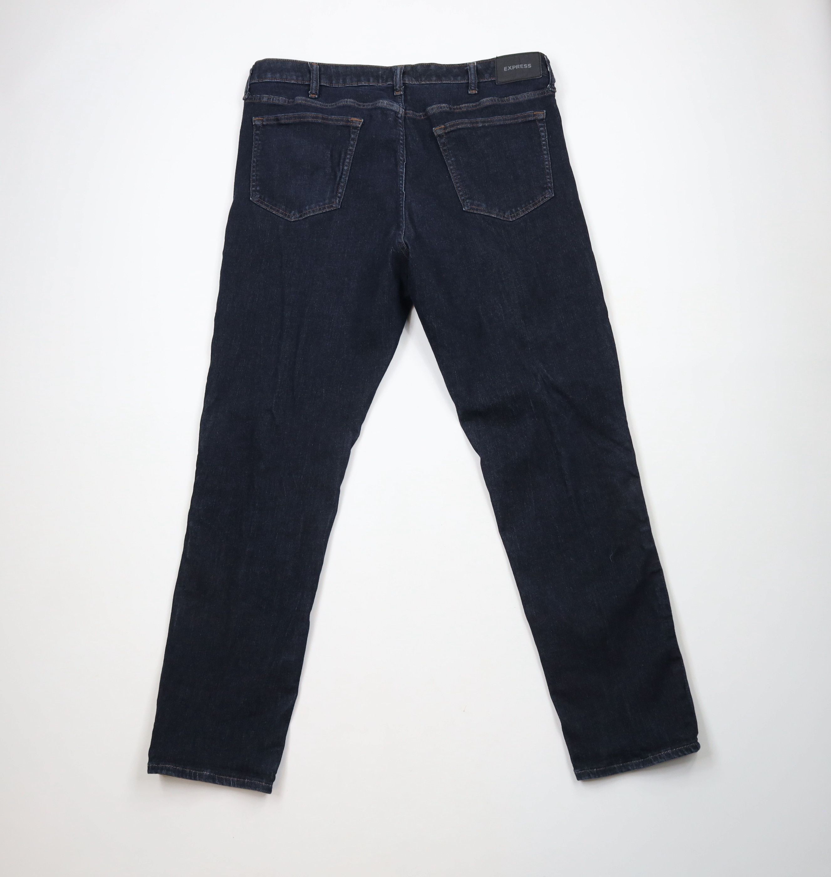 Express × Vintage Express Fit Stretch Straight Leg Denim Jeans Indigo Blue Size US 38 / EU 54 - 8 Thumbnail