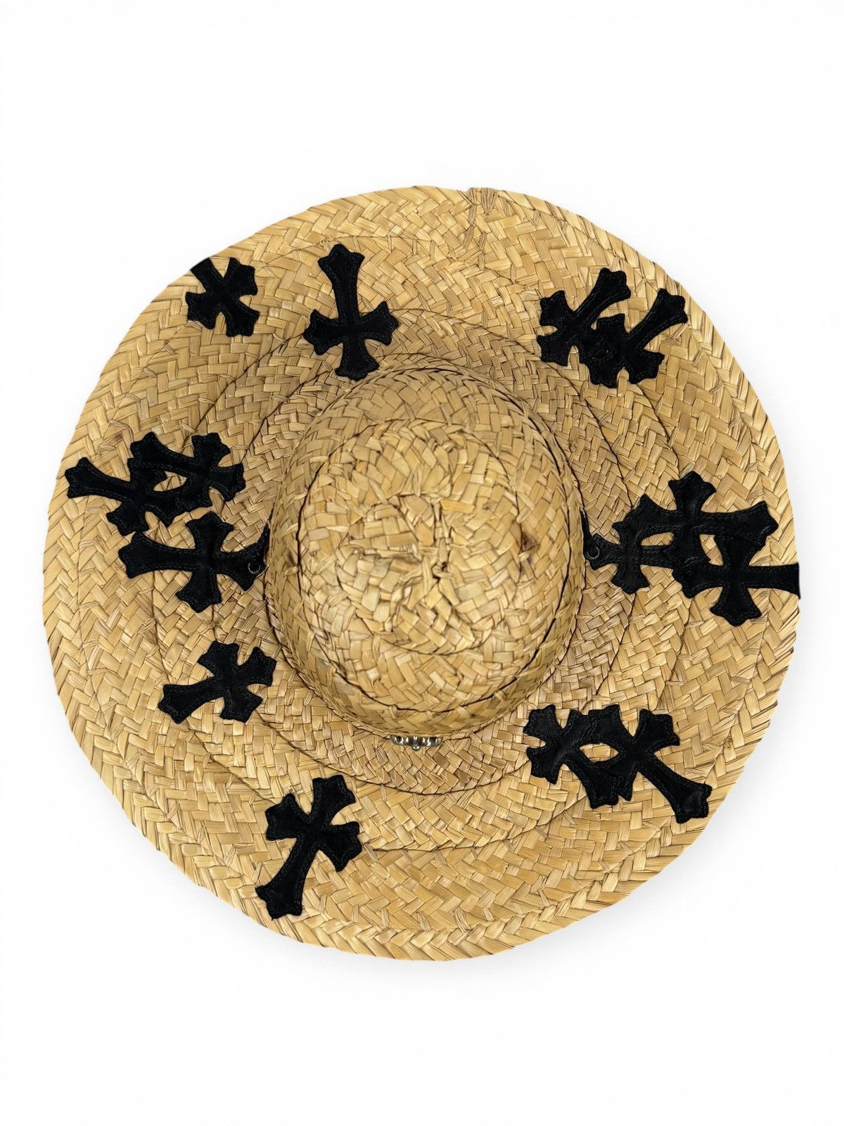 Chrome Hearts Chrome Hearts 14 Cross Patch Straw Sun Hat Size ONE SIZE - 1 Thumbnail
