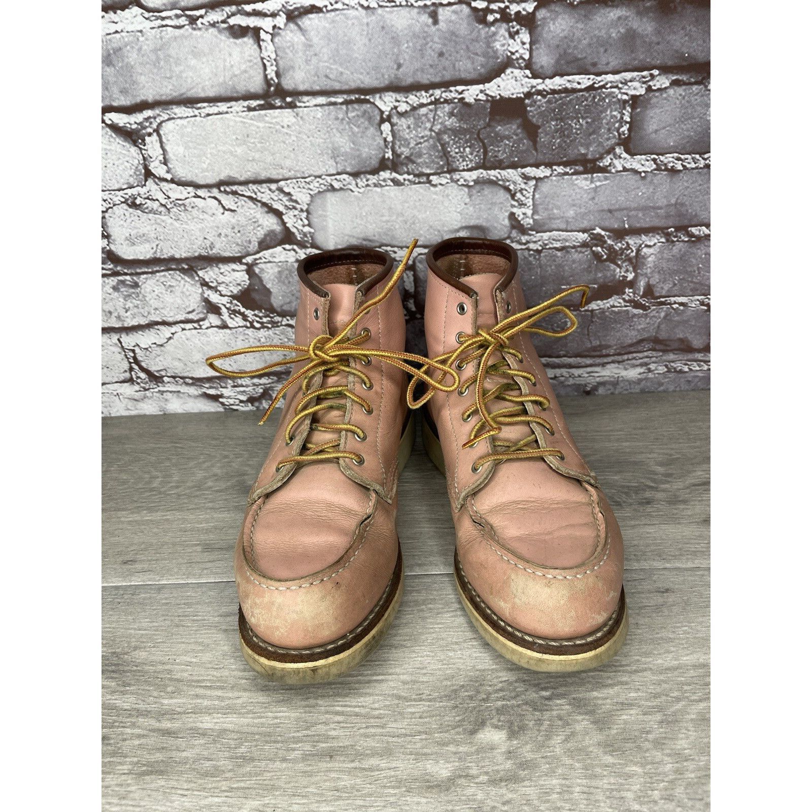 Red Wing Red Wing 3387 Rose Pink Leather Lace Up Work Boots Women's S Size US 8.5 / IT 38.5 - 16 Thumbnail