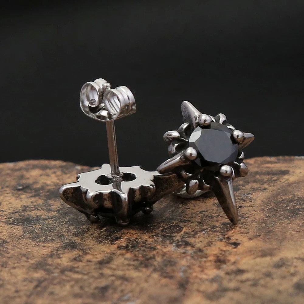 Japanese Brand × Vintage Black Stone Earrings Size ONE SIZE - 3 Thumbnail