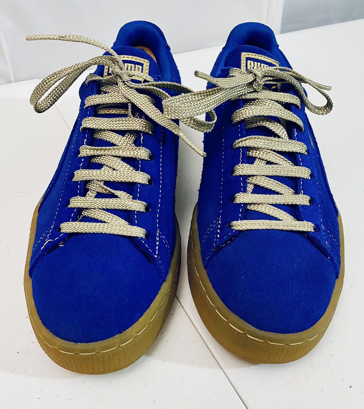 Puma Puma Suede Classic XXI Royal Blue Gum Sole Electric Gold New Size US 7.5 / EU 40-41 - 4 Thumbnail