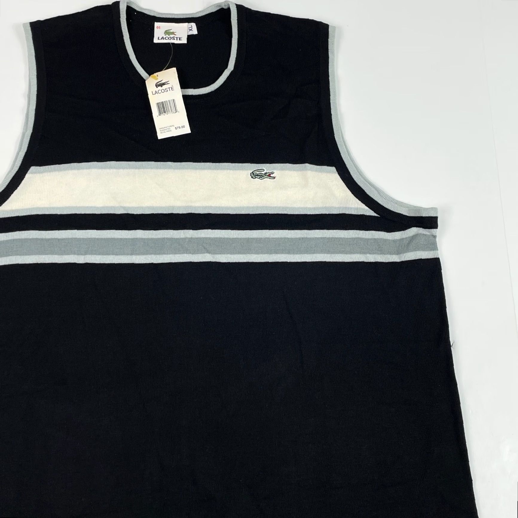Lacoste VINTAGE Lacoste Sweater Vest Mens XL Black Golf Sleeveless Croc Knit Shirt Size US XL / EU 56 / 4 - 3 Thumbnail
