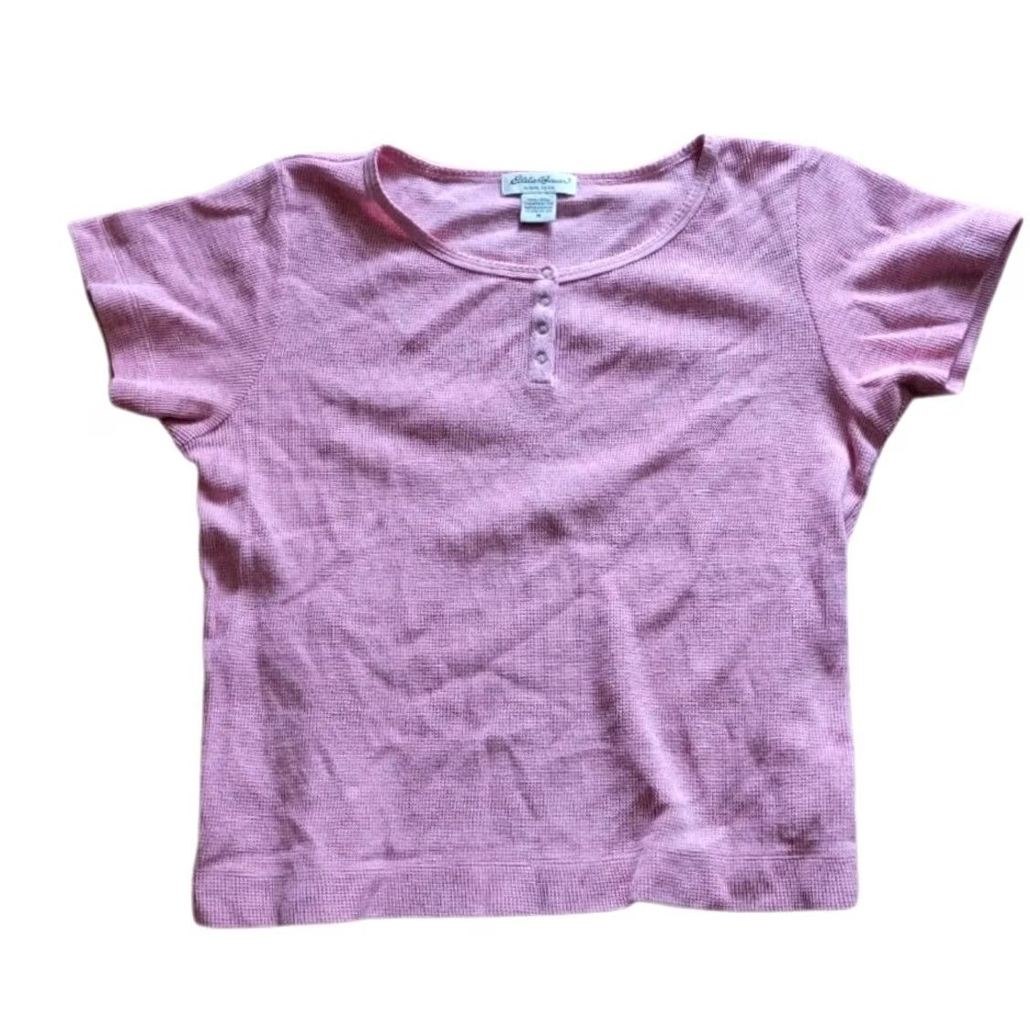 Eddie Bauer Eddie Bauer Shirt Womens Medium Pink Thermal Round Snap Buttons Short Sleeves Size M / US 6-8 / IT 42-44 - 2 Thumbnail