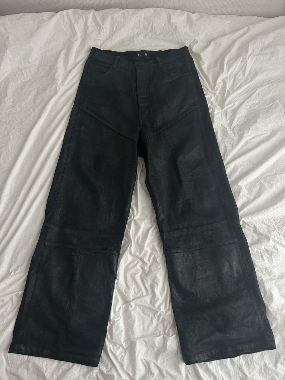 P.L.N. P.L.N LOW CROTCH OILSKIN DENIM Size US 31 - 4 Thumbnail